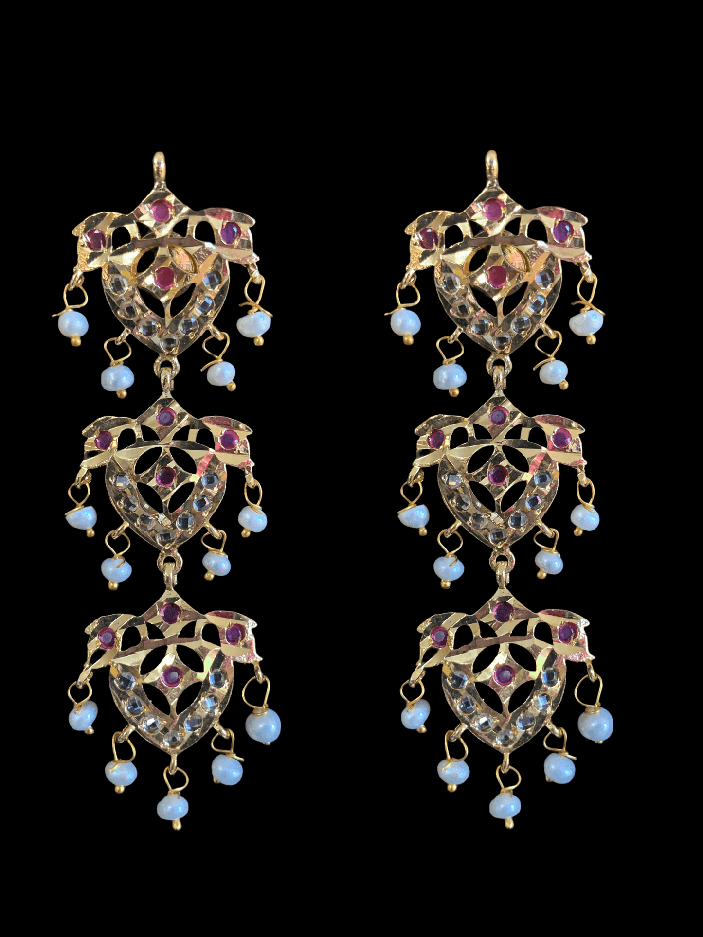 SAT7 Talia satlada in fresh water pearls - ruby (READY TO SHIP)