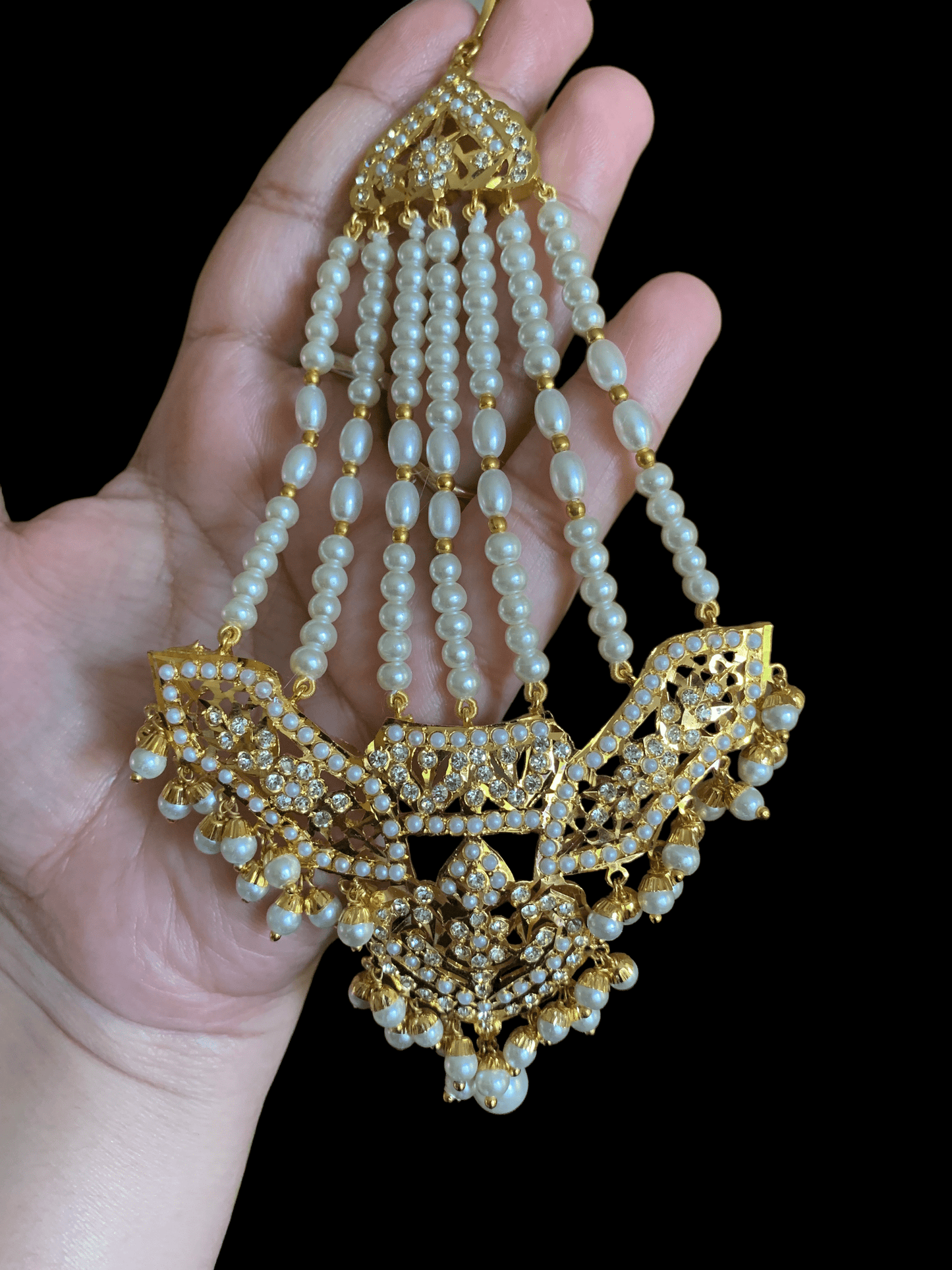 DJHR30 ASMITA jhoomar in pearls ( READY TO SHIP)