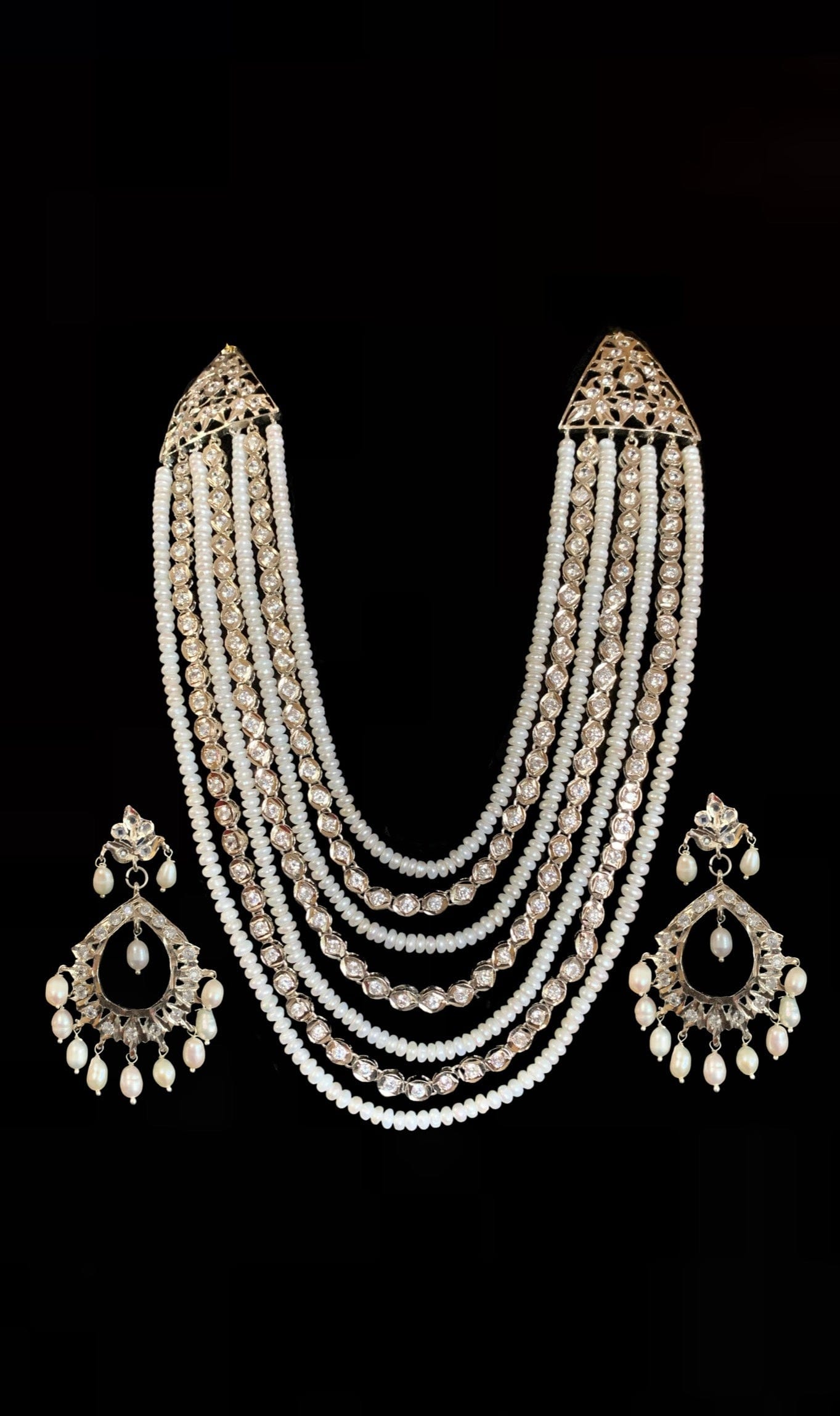 Bhanu silver plated fresh water pearl necklace (SHIPS IN 4 WEEKS )