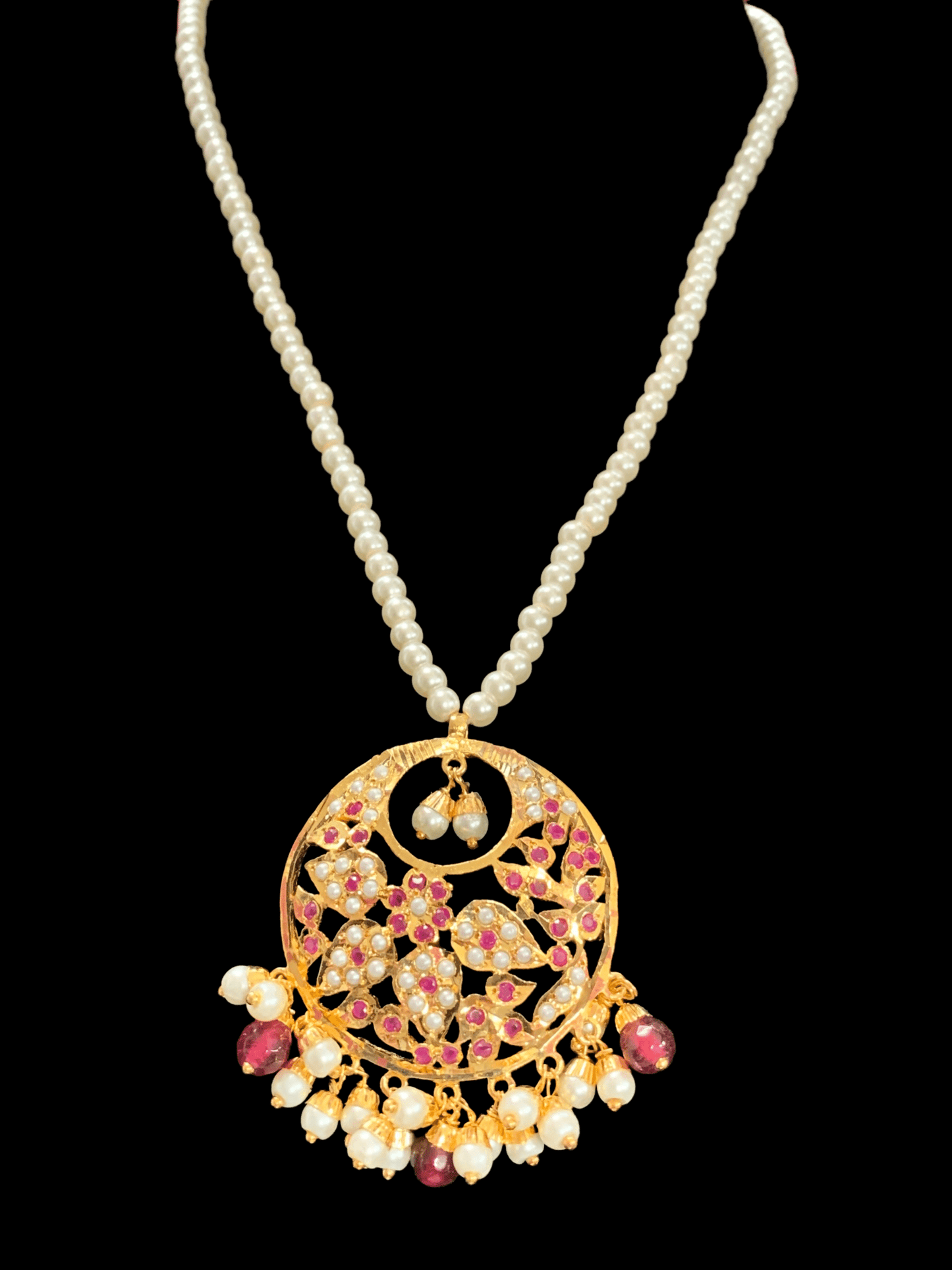 PS446 Naina pendant set ( ruby ) ( READY TO SHIP)