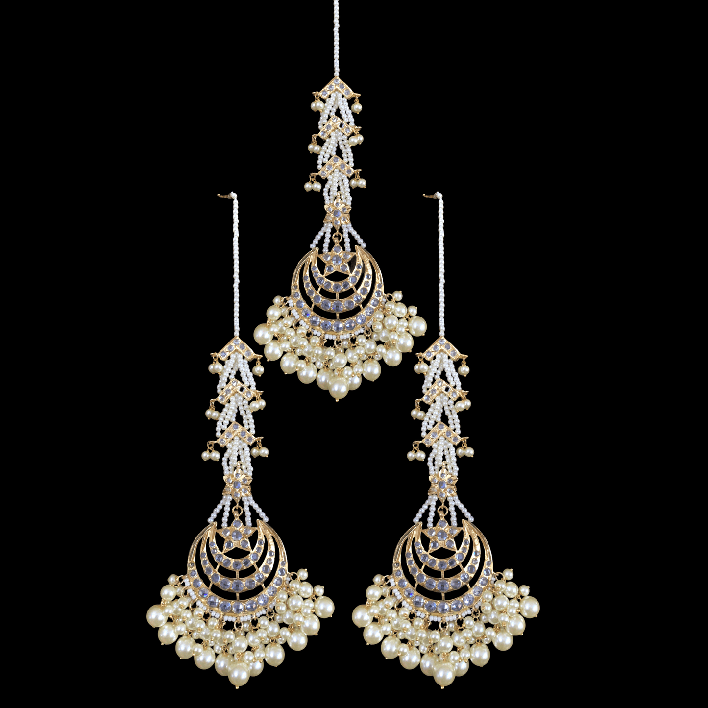 DJET28 Tahura earrings tika in pearls ( READY TO SHIP )