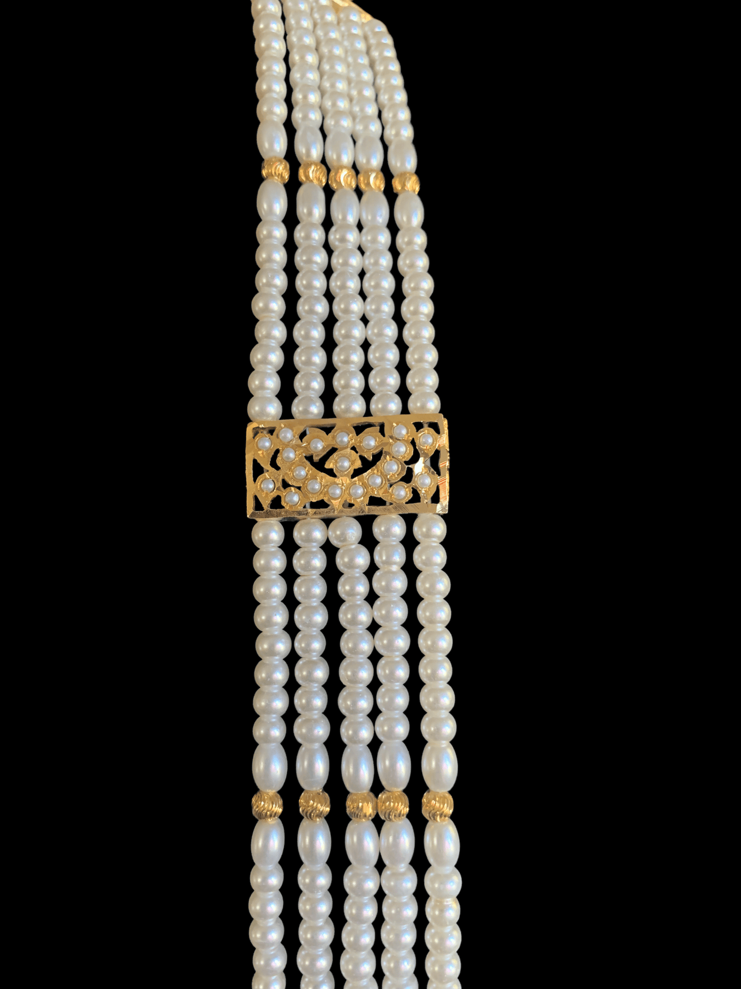 LN124 Sakshi pearl Jadau Rani haar with earrings tika ( READY TO SHIP )