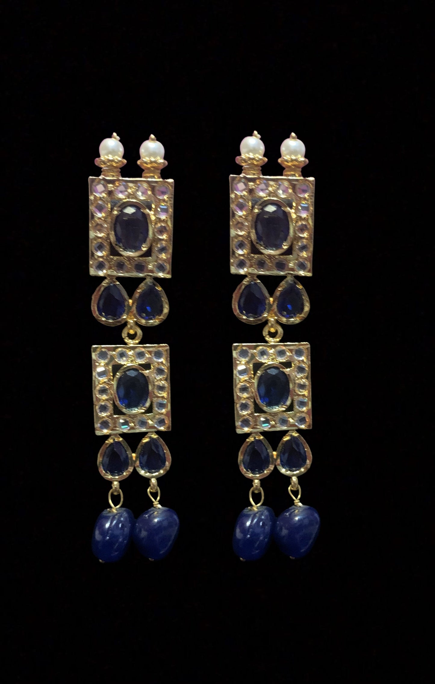 Gauhar hyderabadi choker in blue ( READY TO SHIP )