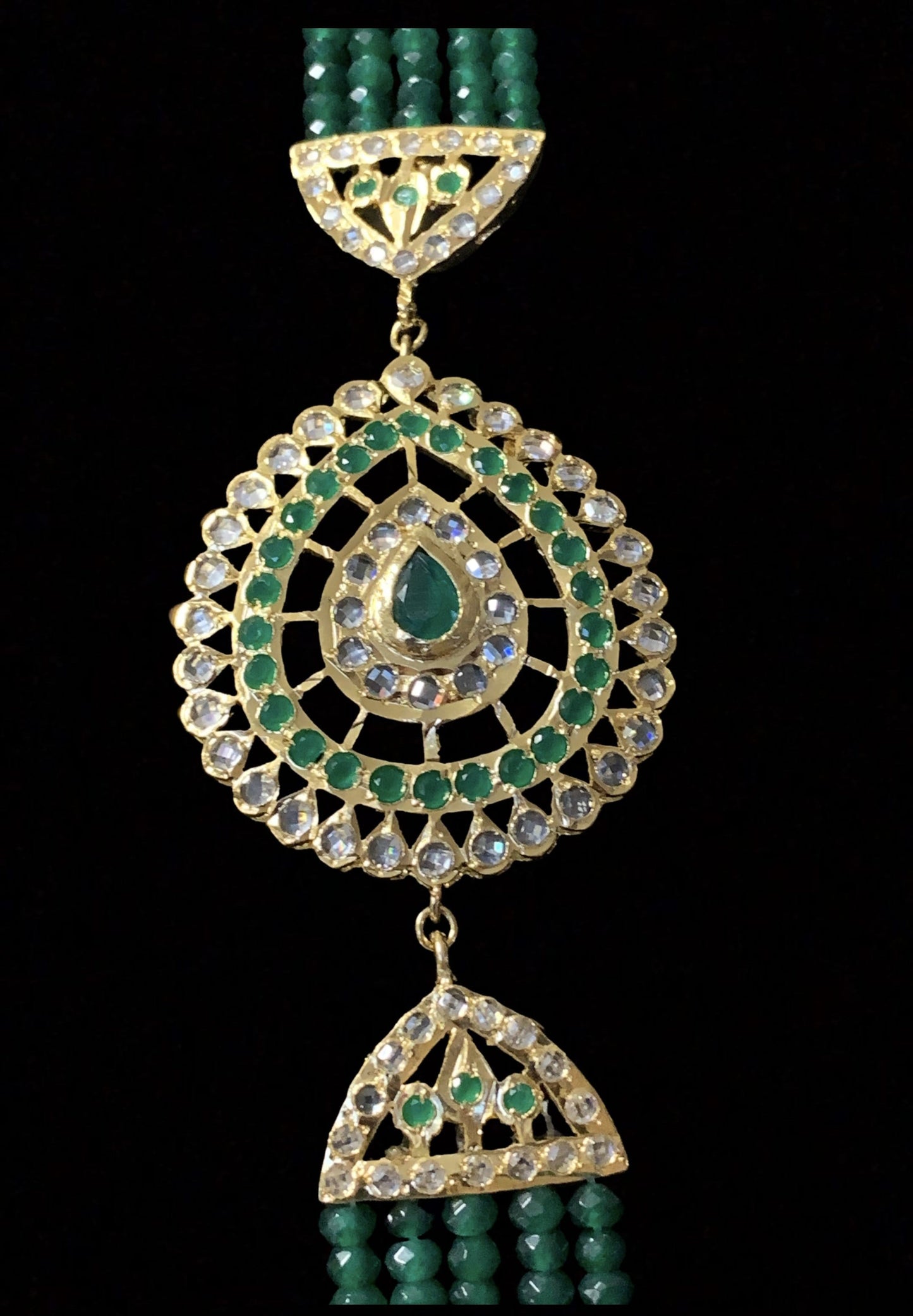 Nadine long hyderabadi rani haar ( green) ( READY TO SHIP )