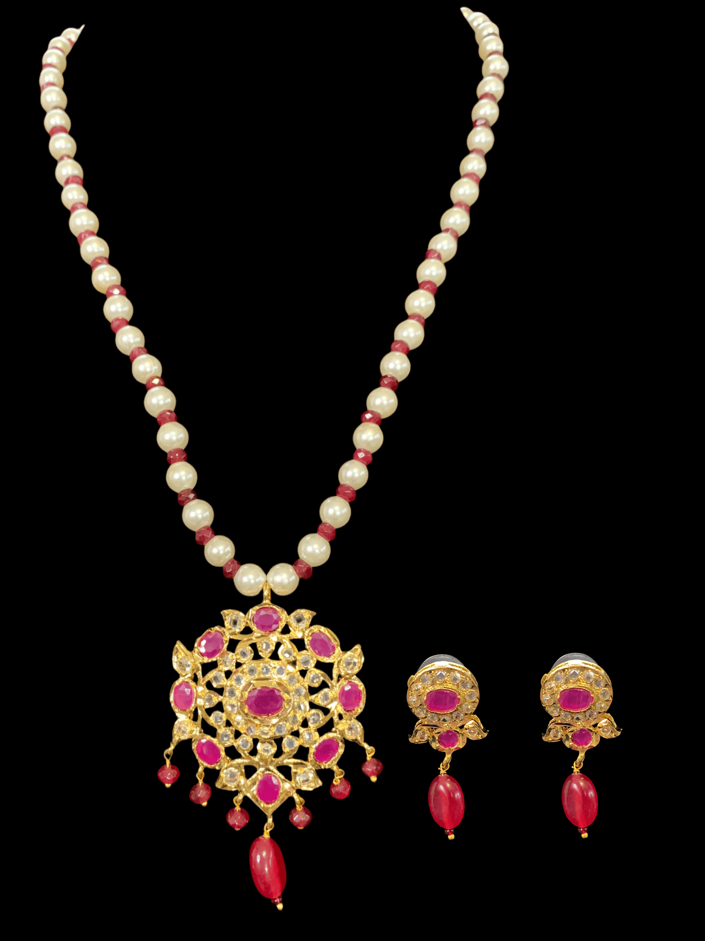 PS435 Ammara pendant set in rubies ( READY TO SHIP )