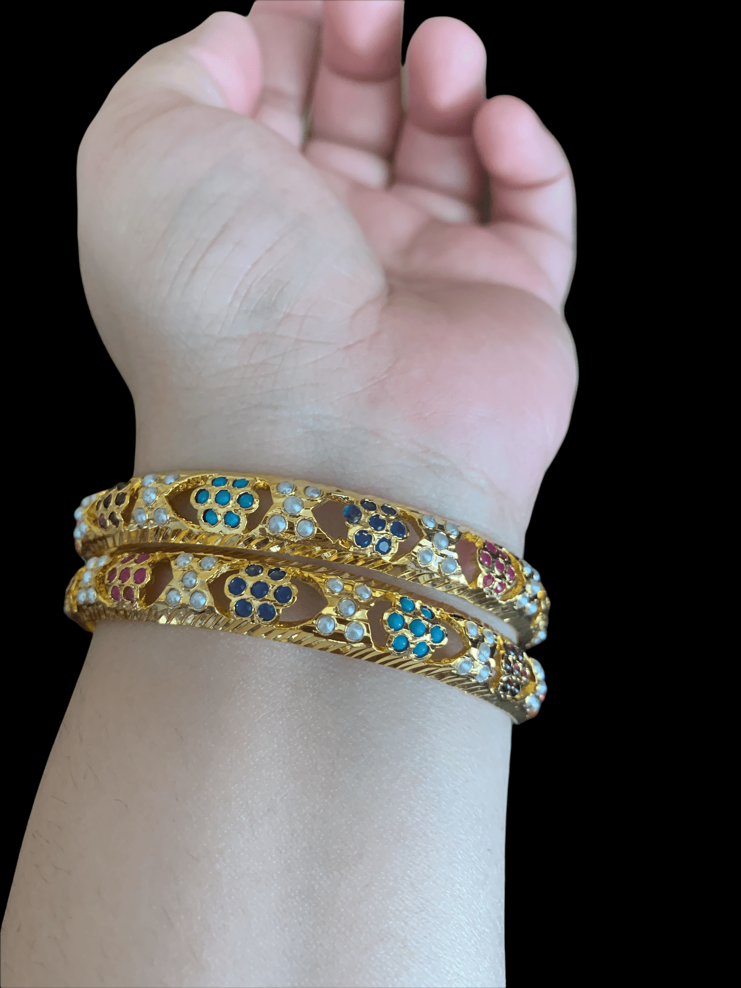 B95 Shama navratan bangles size( READY TO SHIP )