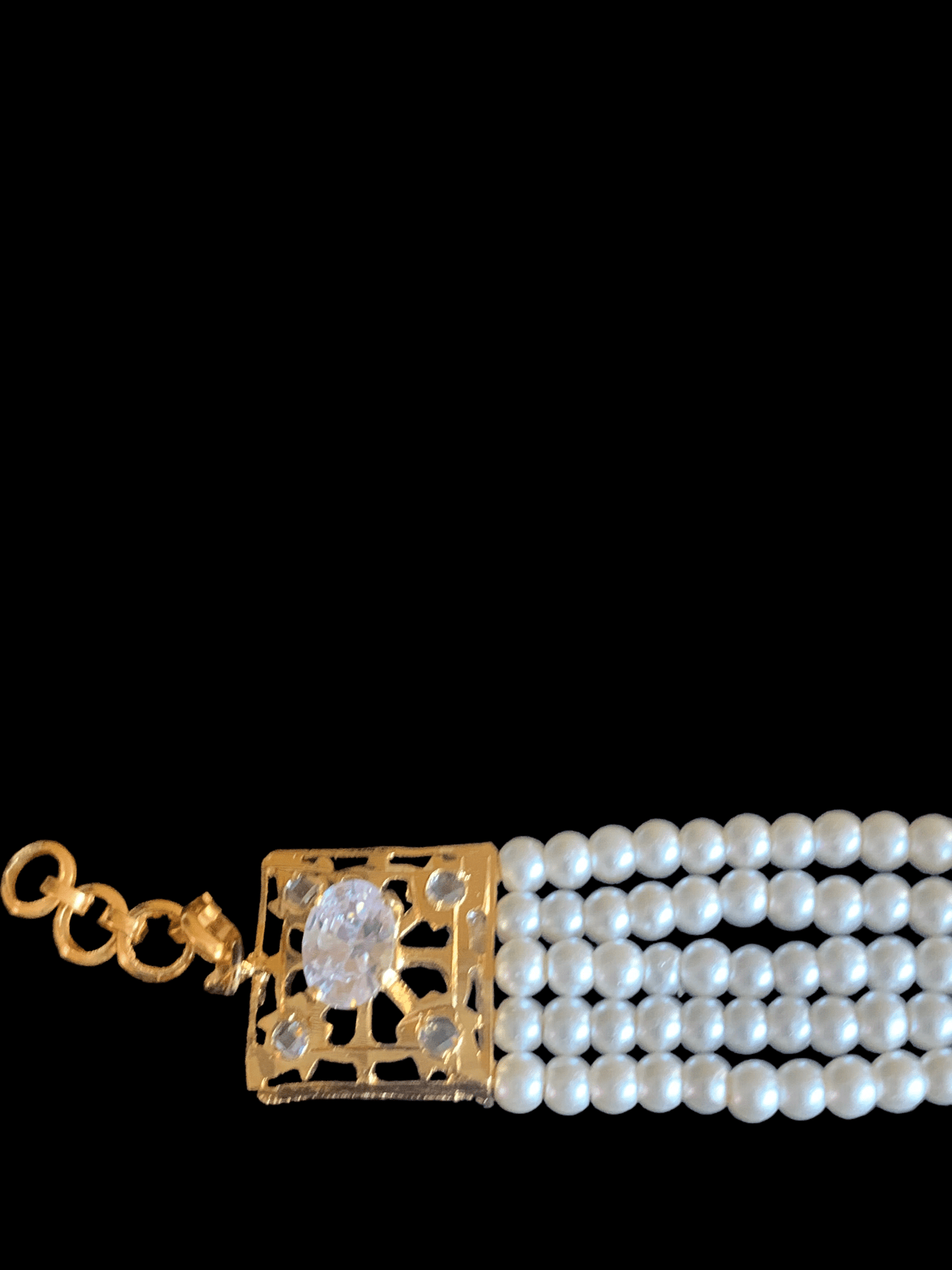 HP2 Nihala Hyderabadi haath Phool in pearls ( READY TO SHIP )