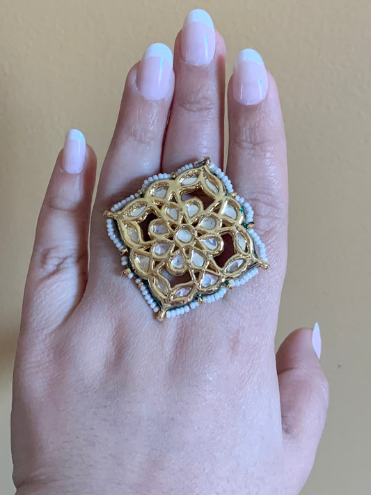 DJR13 Kundan statement ring ( READY TO SHIP)