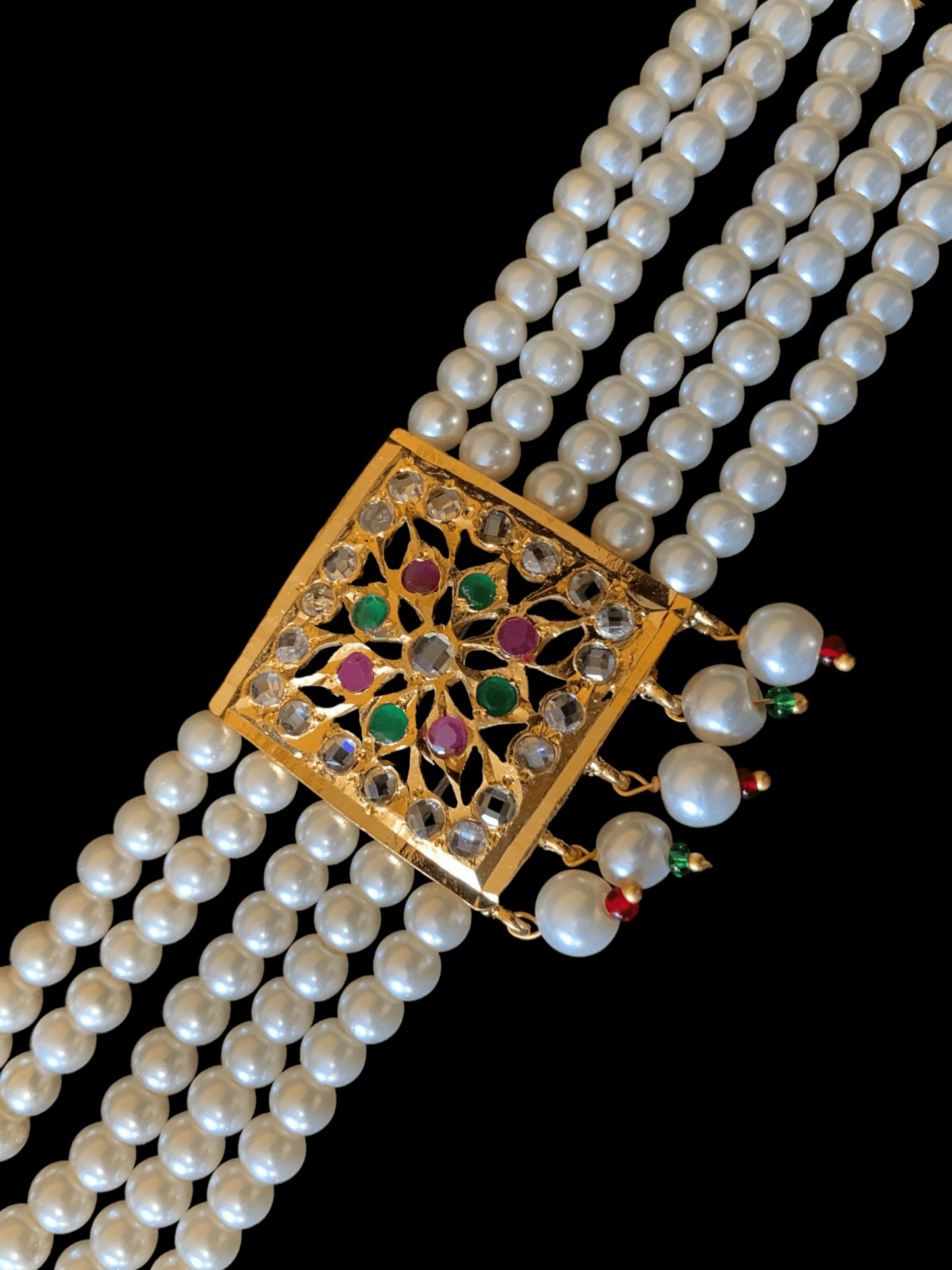 B68 Ariha Ruby emerald pearl bracelet ( READY TO SHIP )