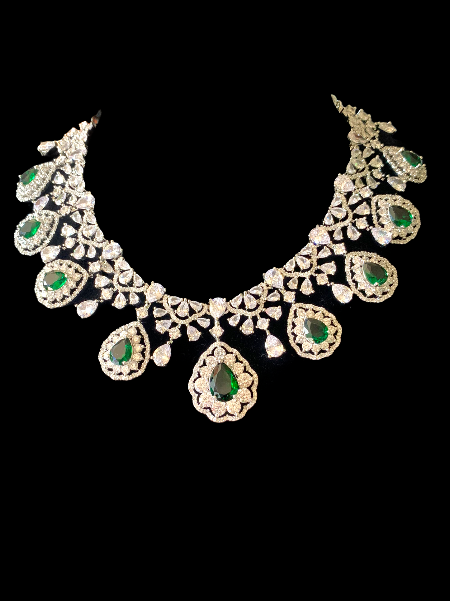 BR95 Cz necklace set - green ( READY TO SHIP )