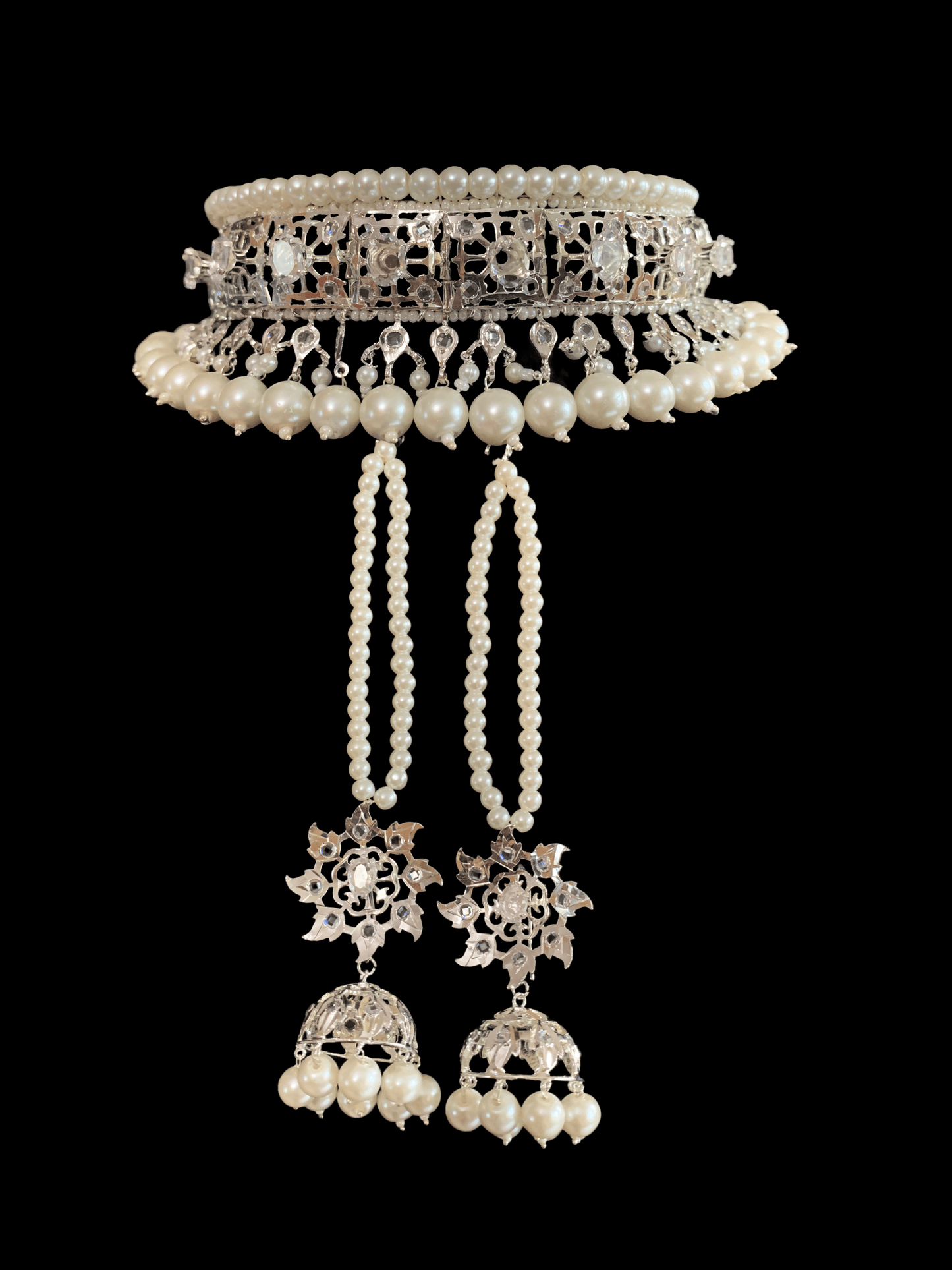 BR62 Insia Jadavi lacha bridal-set in silver plating ( SHIPS IN 2 WEEKS )