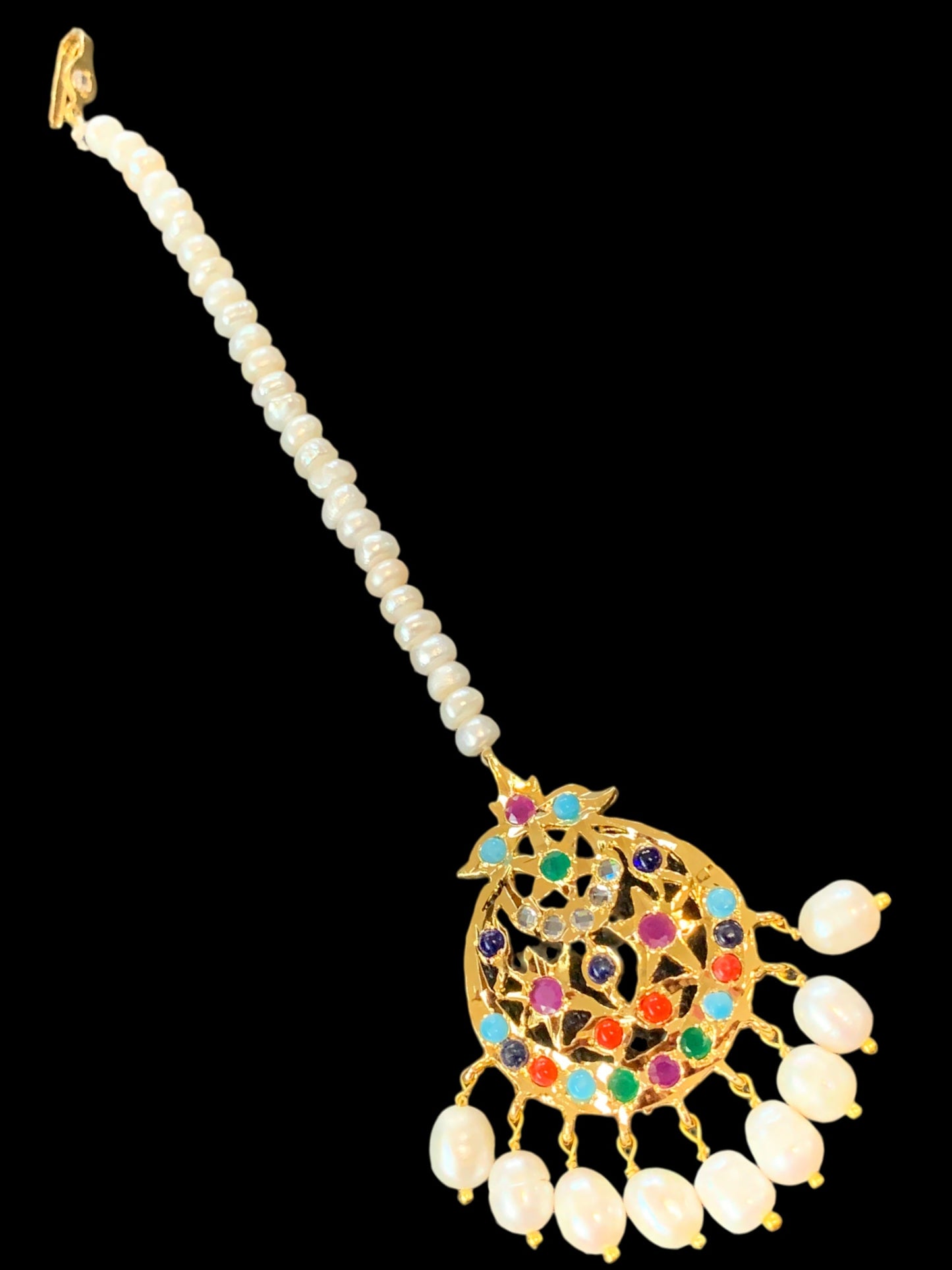 DJTK108 Lahar fresh water pearl tika- navratan ( READY TO SHIP )
