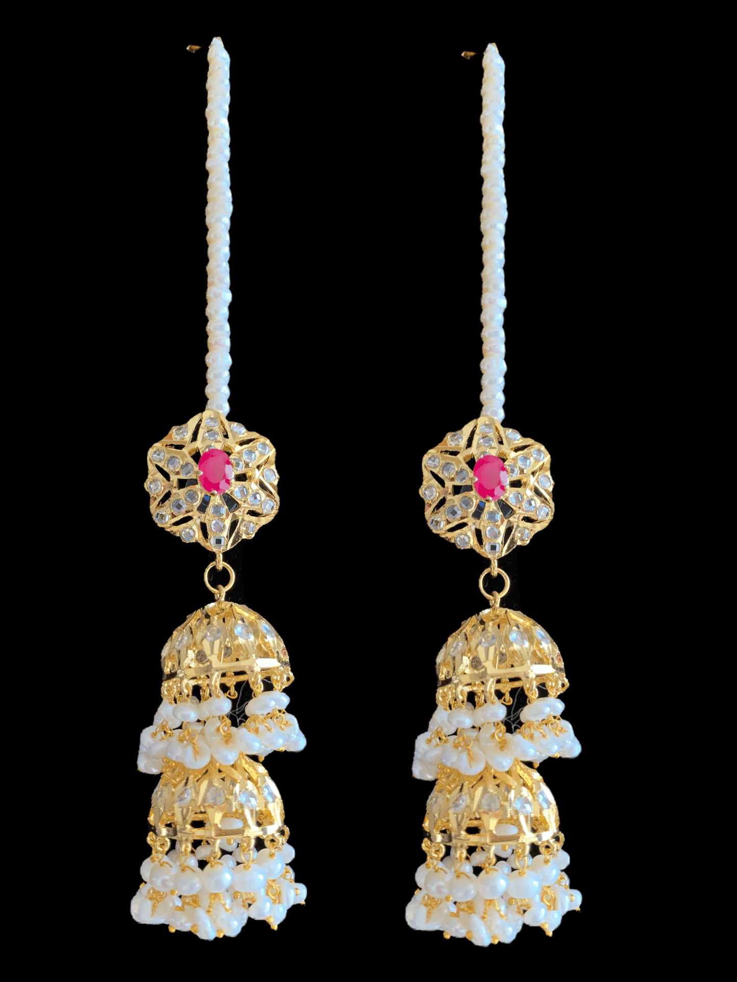 BR12 Viya bridal set in fresh water pearls and rubies( READY TO SHIP )