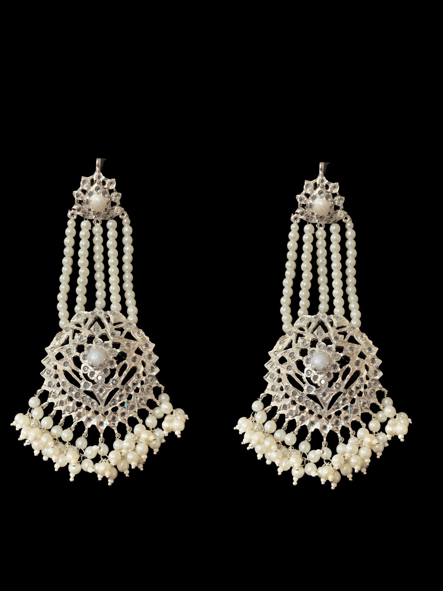 C39 Insia choker with earrings tika in silver plating ( SHIPS IN 4 WEEKS )