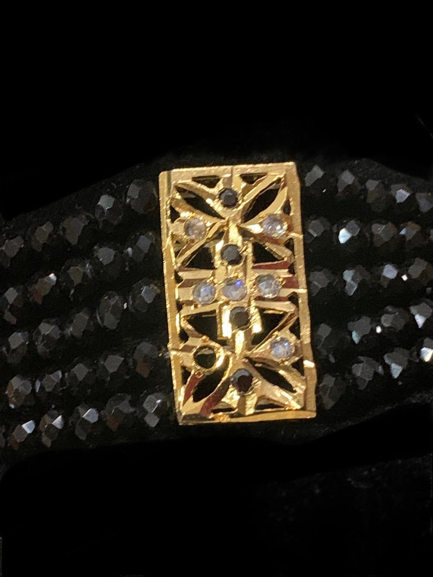 C43 Jenna choker in black beads ( SHIPS IN 4 WEEKS )