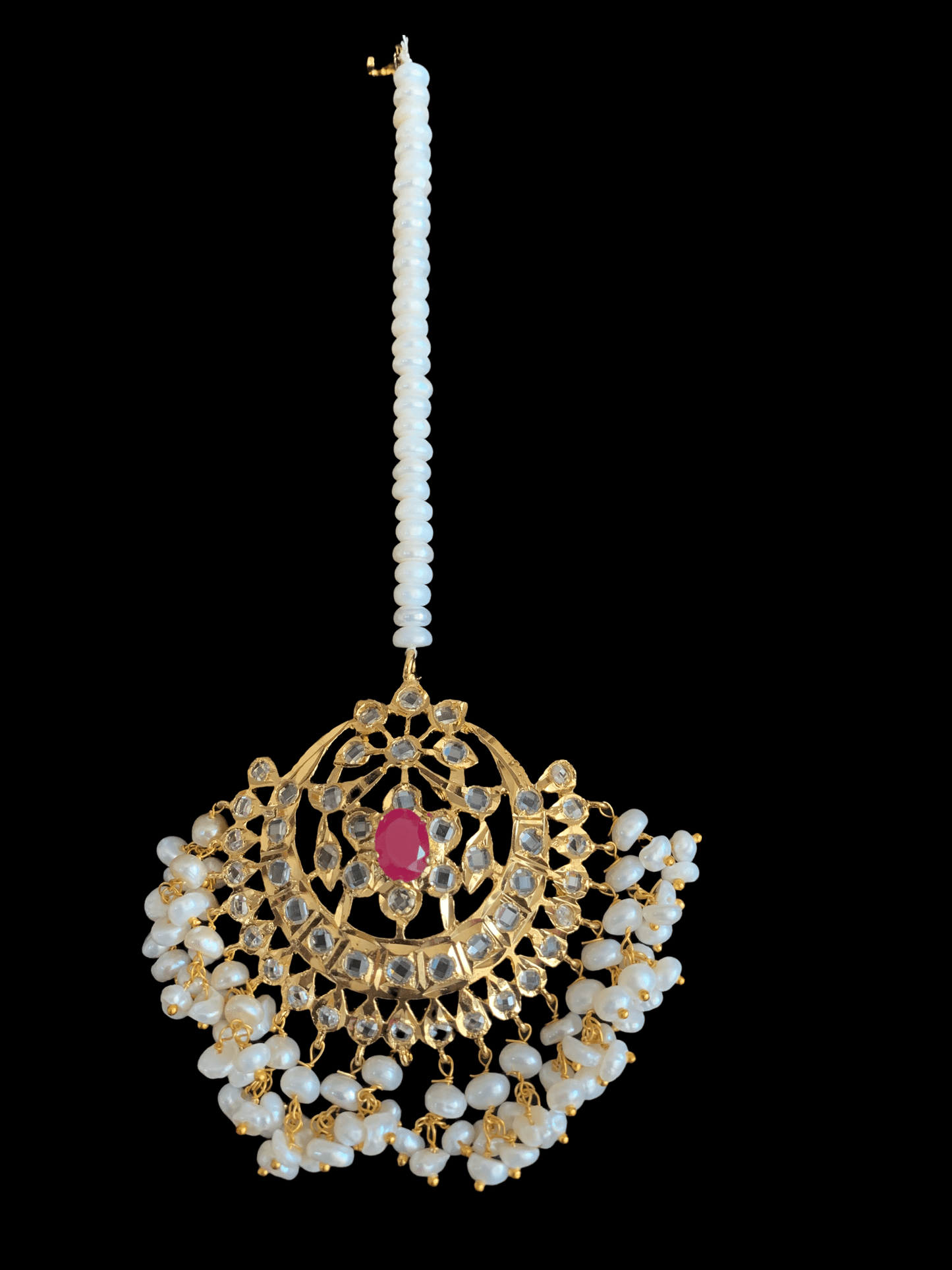 BR12 Viya bridal set in fresh water pearls and rubies( READY TO SHIP )