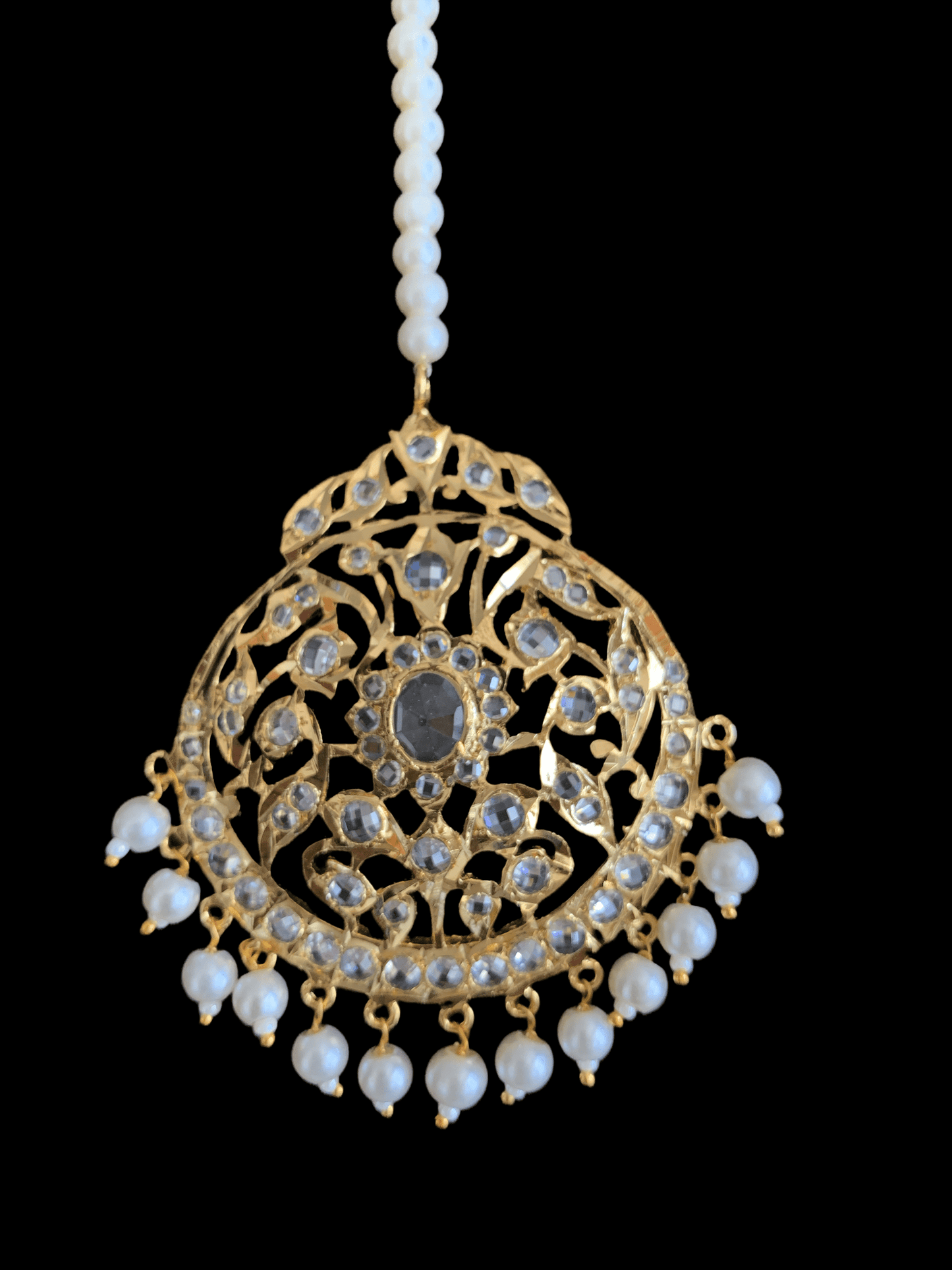 DJTK83 Shamila oversized tika in shell pearls( SHIPS IN 3 WEEKS )