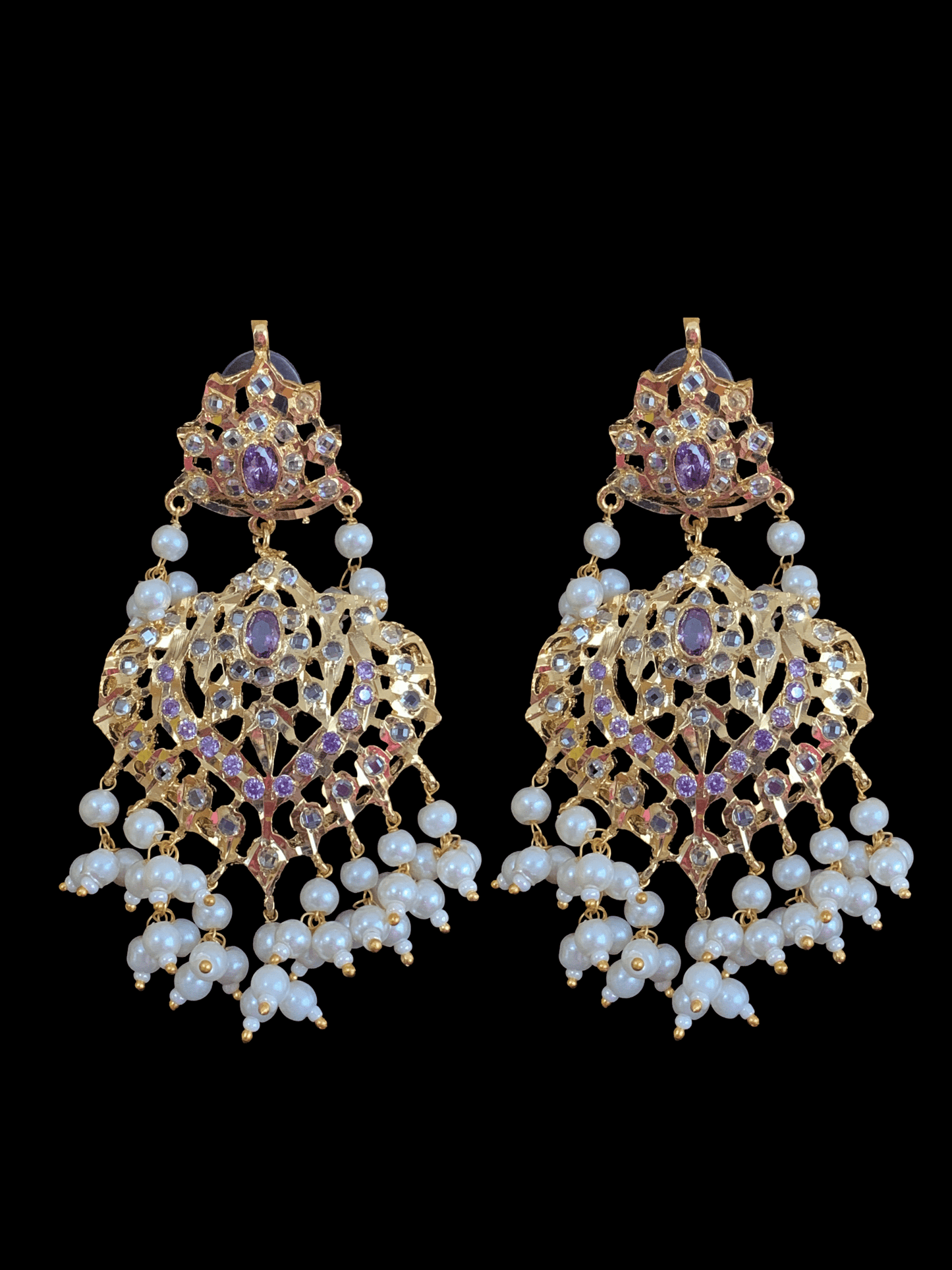 DER331 Ekta earrings in amethyst cz (SHIPS IN 4 WEEKS )