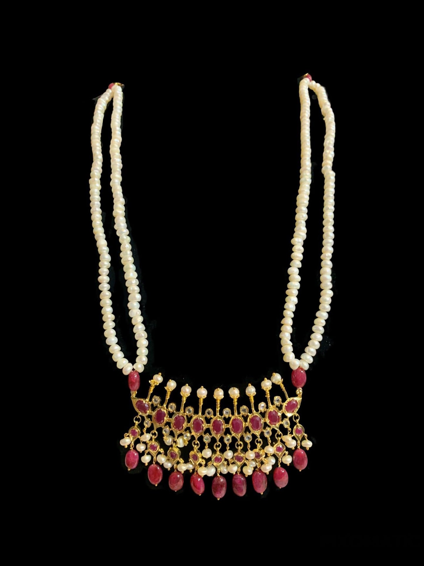 Tirmani in fresh water pearls and rubies ( SHIPS IN 4 WEEKS )