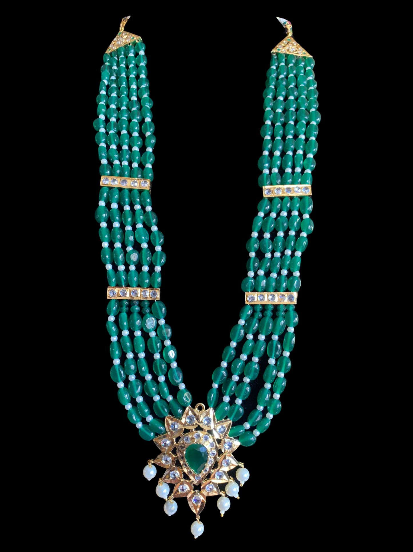 LN162 Erica Rani haar in emerald quartz beads  ( READY To SHIP )