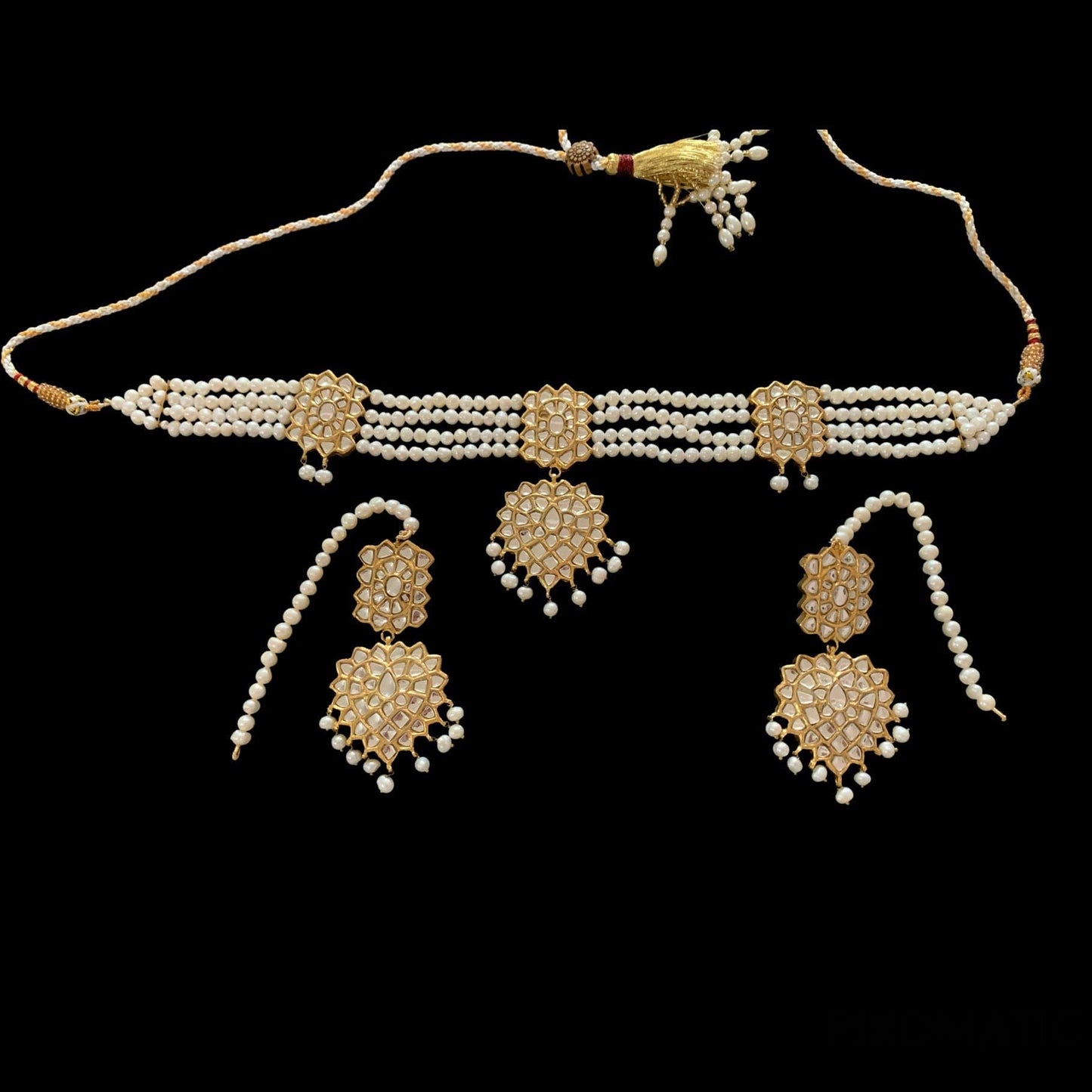 C73 Zara kundan choker in fresh water pearls ( READY TO SHIP )