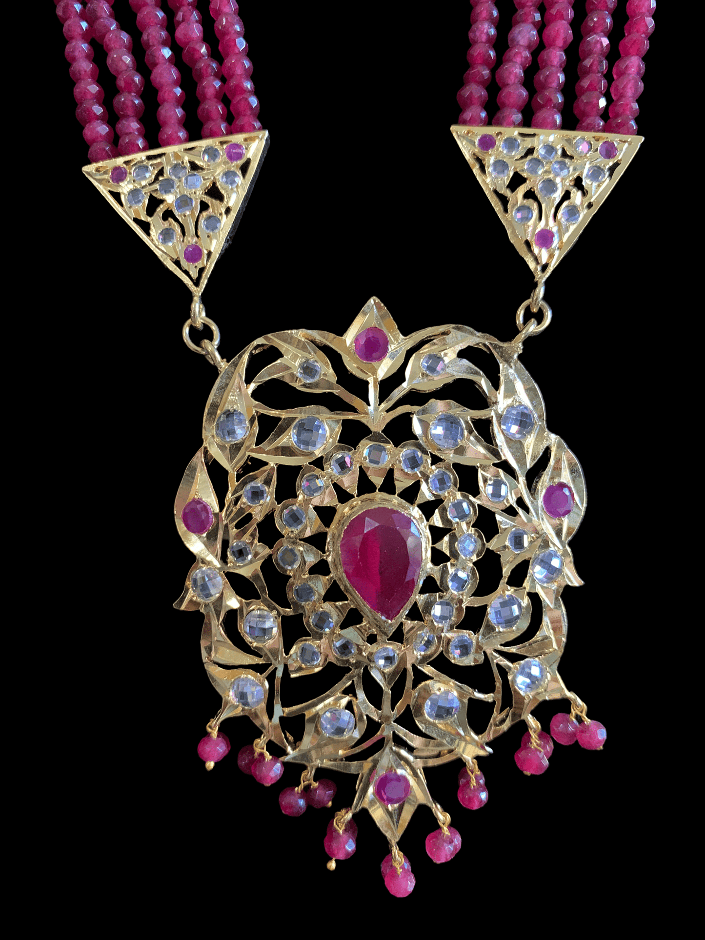 LN120 Cassie Ruby rani haar with earrings ( SHIPS IN 4 WEEKS )