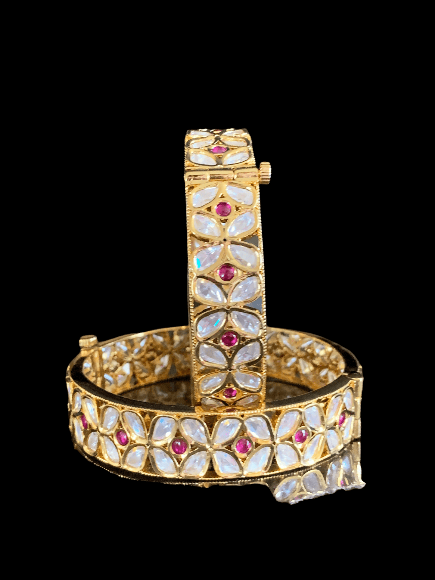 B84 Roohi polki bangles - 1 pair ( READY TO SHIP )