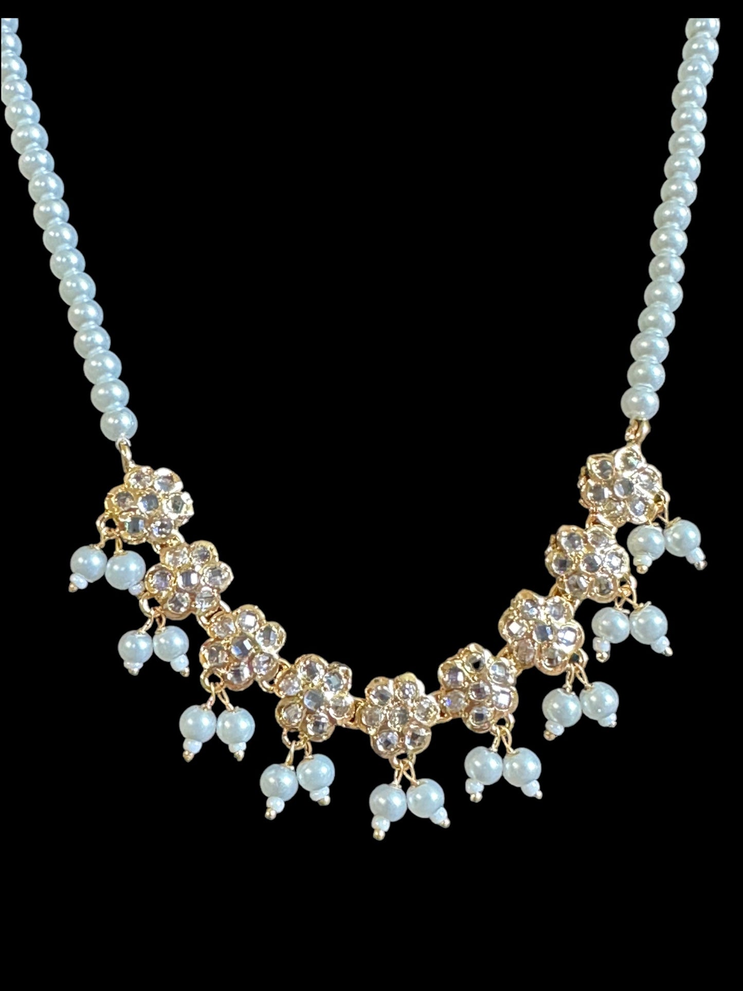 DNS34 gold plated necklace with earrings ( SHIPS IN 2 WEEKS )