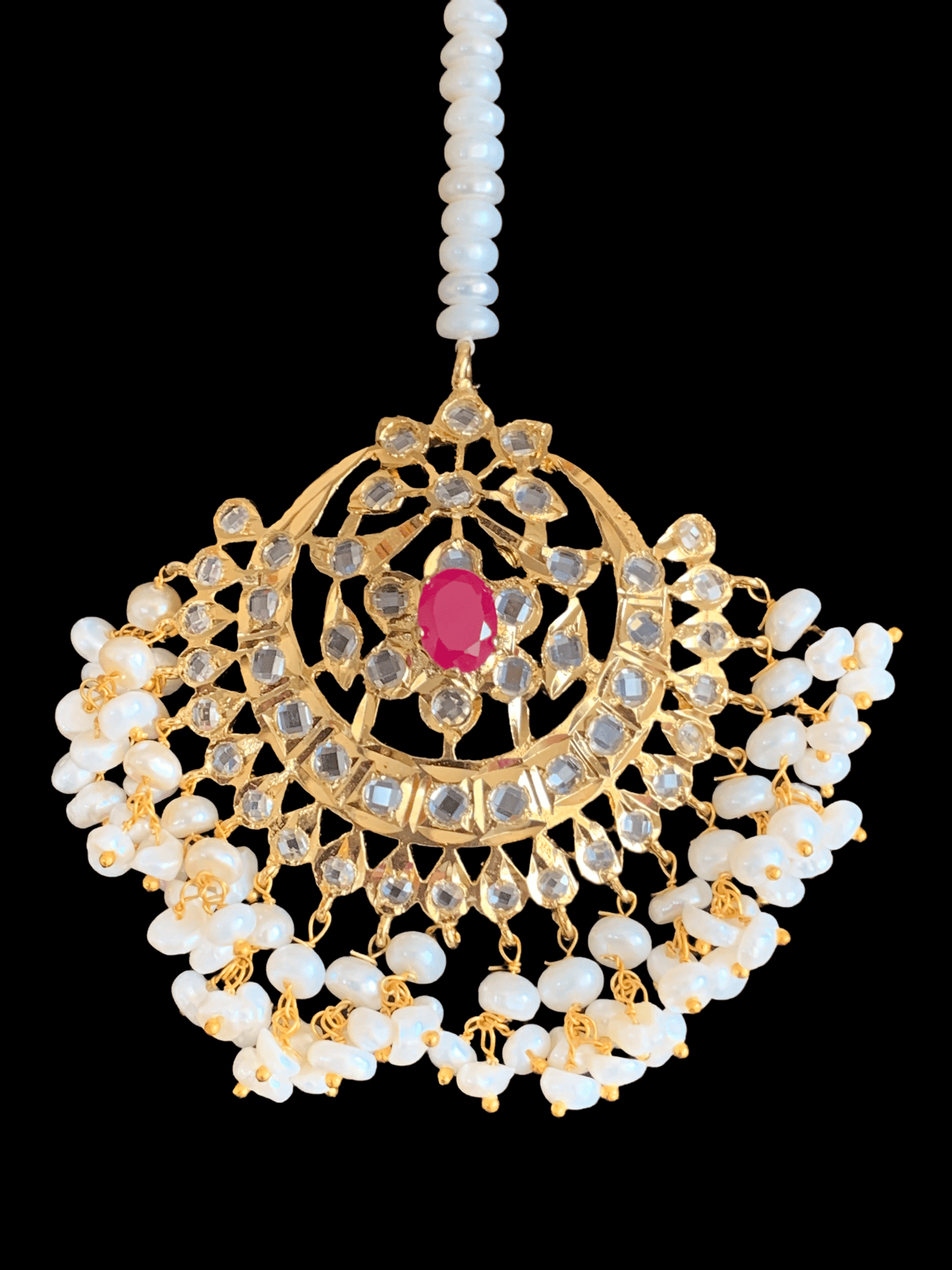 BR12 Viya bridal set in fresh water pearls and rubies( READY TO SHIP )