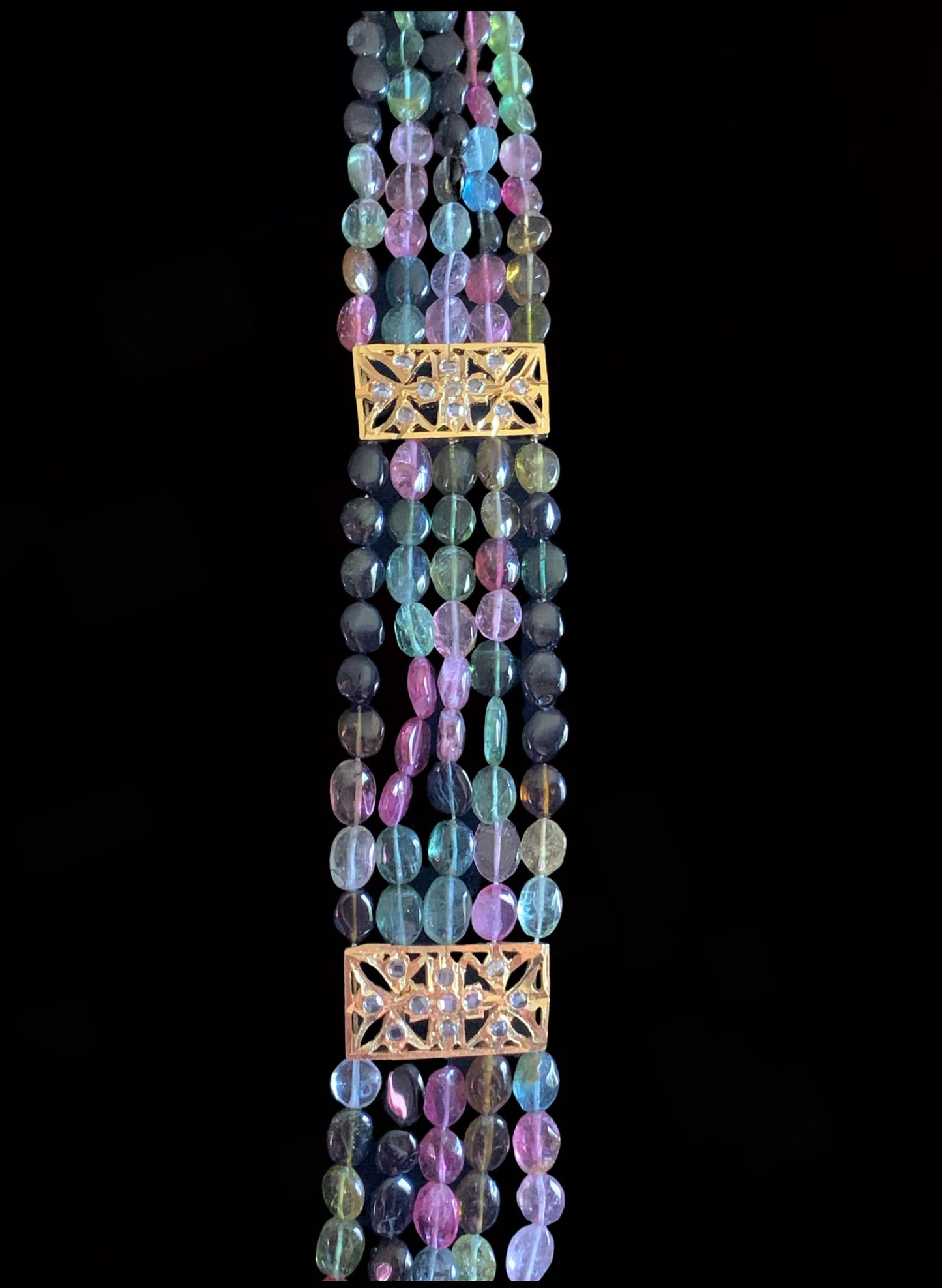 LN57 Ghazal natural tourmaline beads Rani haar ( SHIPS IN 4 WEEKS )