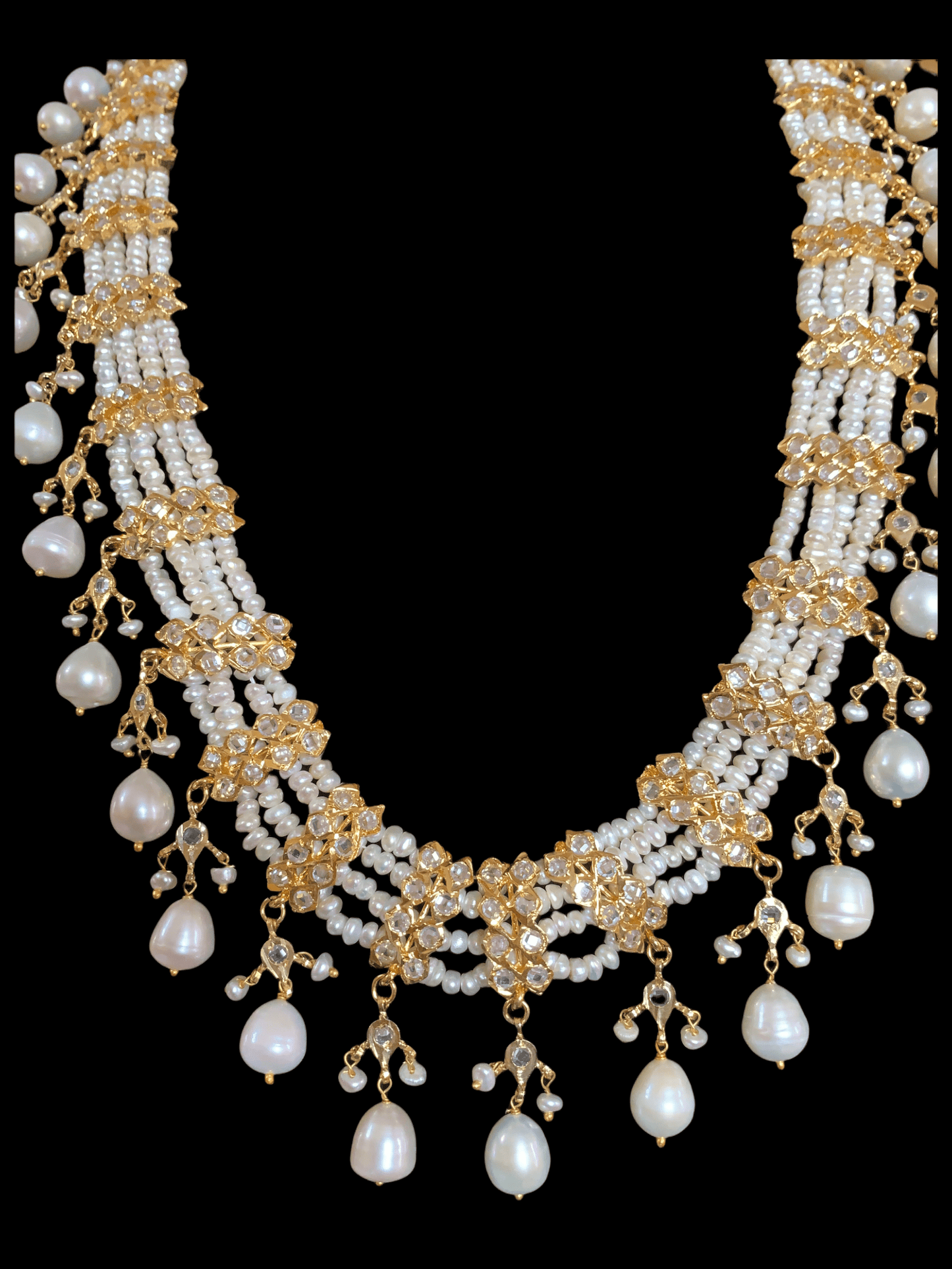 LN153 Esra multipendant necklace- fresh water pearls ( SHIPS IN 4 WEEKS )