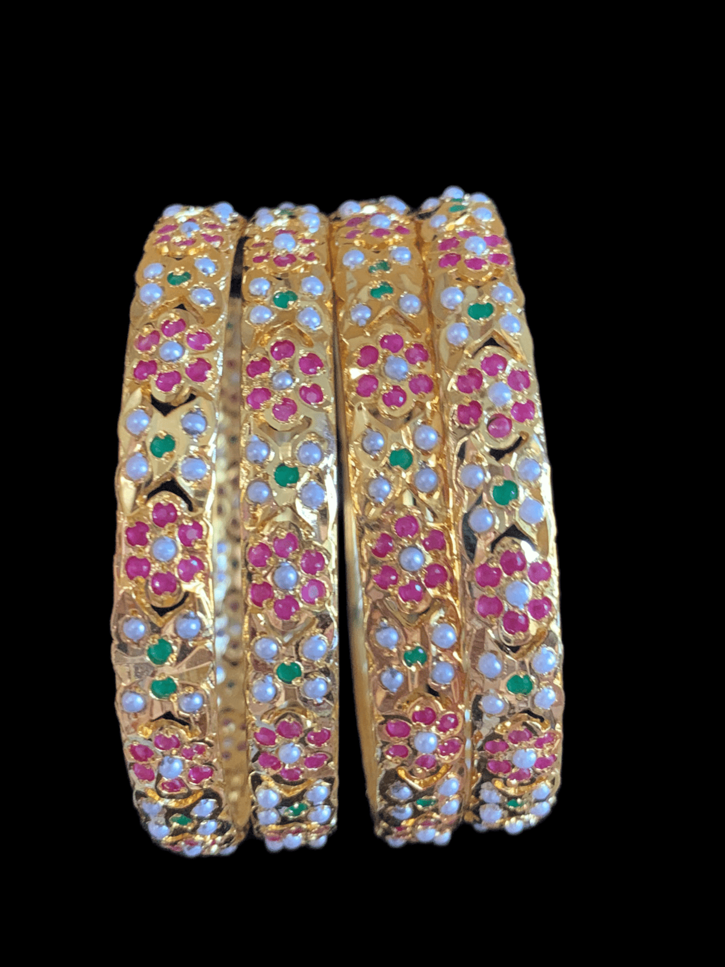 B41 / B40 Amira ruby emerald bangles - Set of 4 (READY TO SHIP )