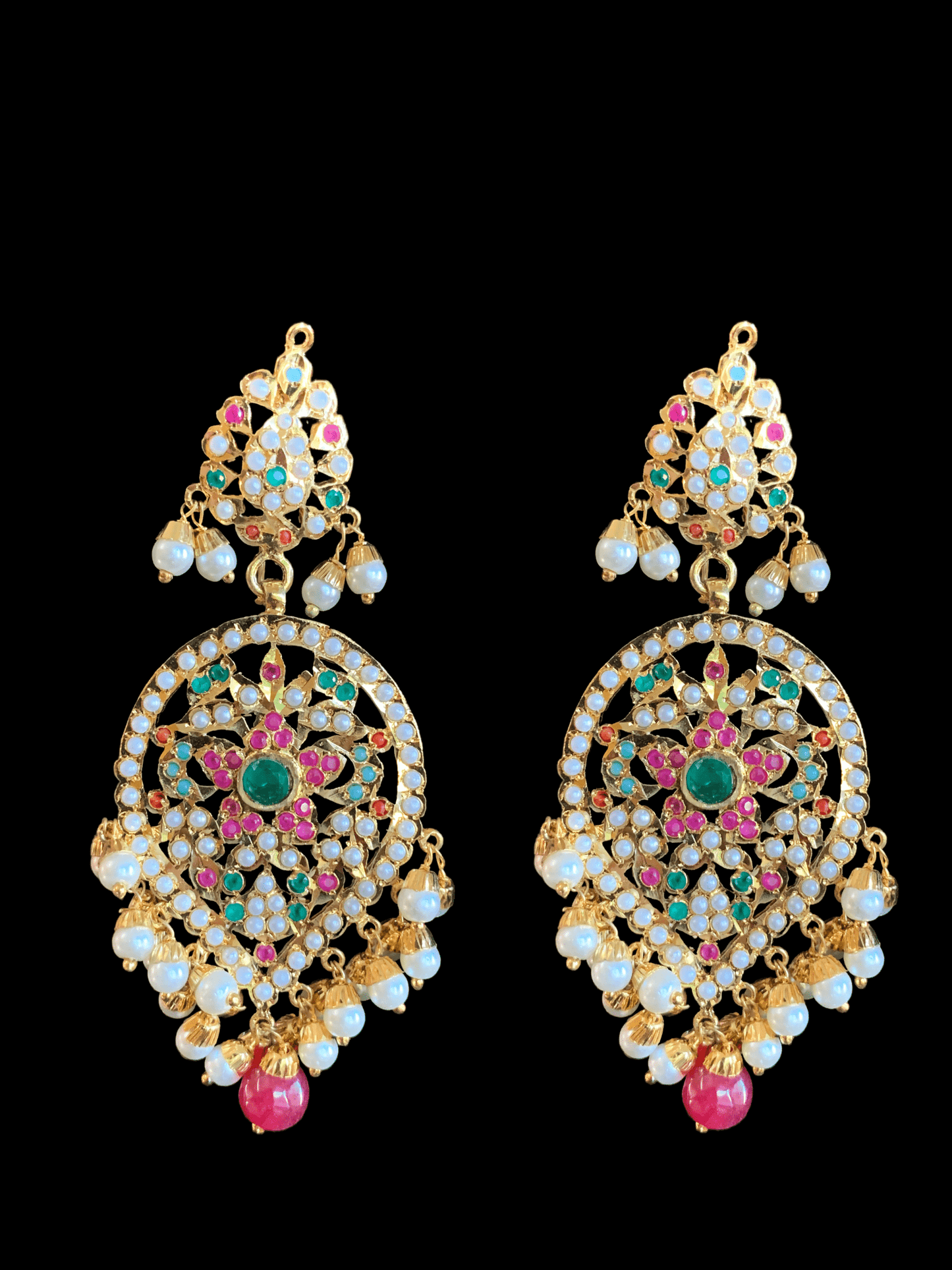 NS250 Chriselle necklace set in Navratan ( SHIPS IN 3 WEEKS )