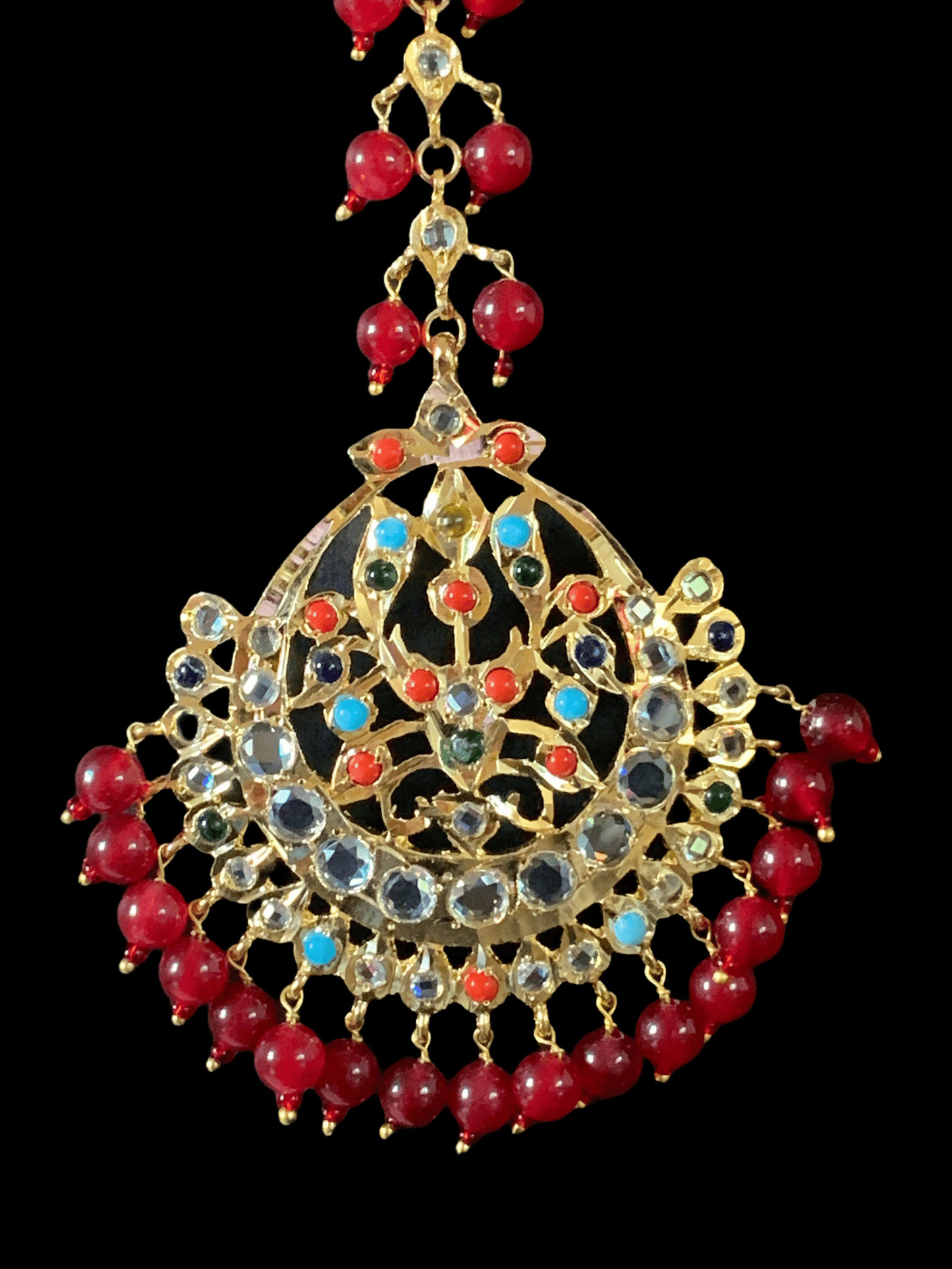 JTK00 Hira navratan  jhoomar tika  ( READY TO SHIP )