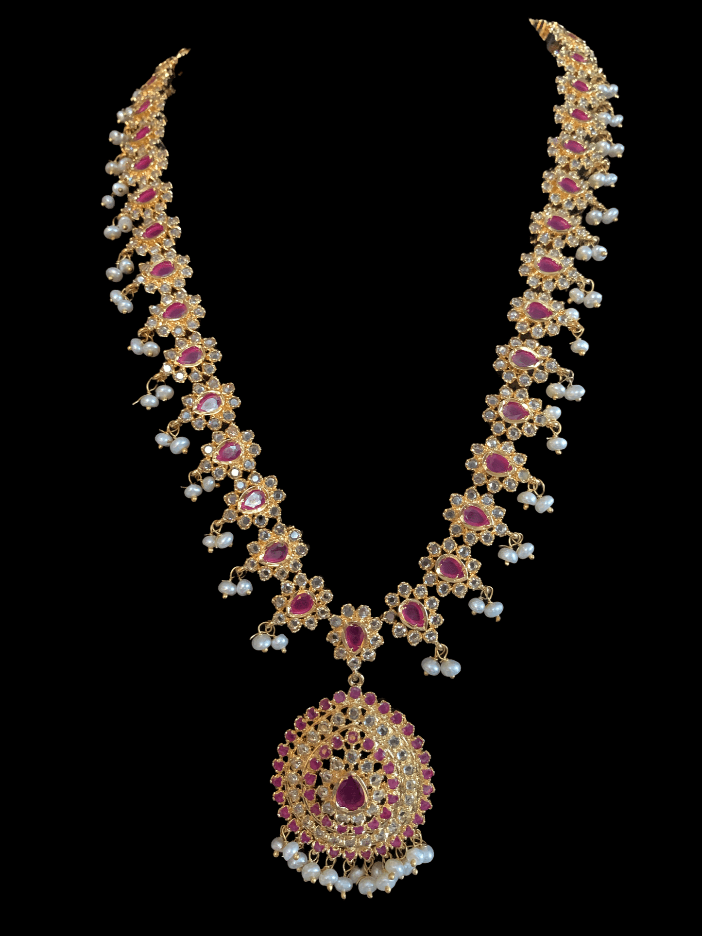 Zehra fresh water pearls SET - RUBY (READY TO SHIP)