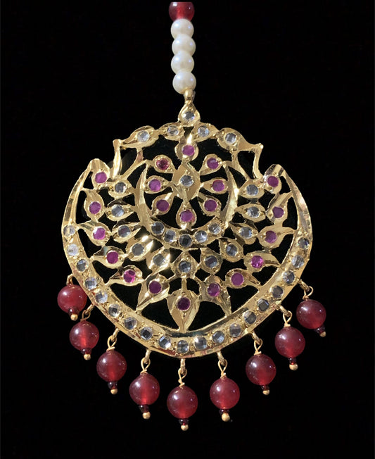 DJTK124  Shana  tika / tikka In rubies ( READY TO SHIP )
