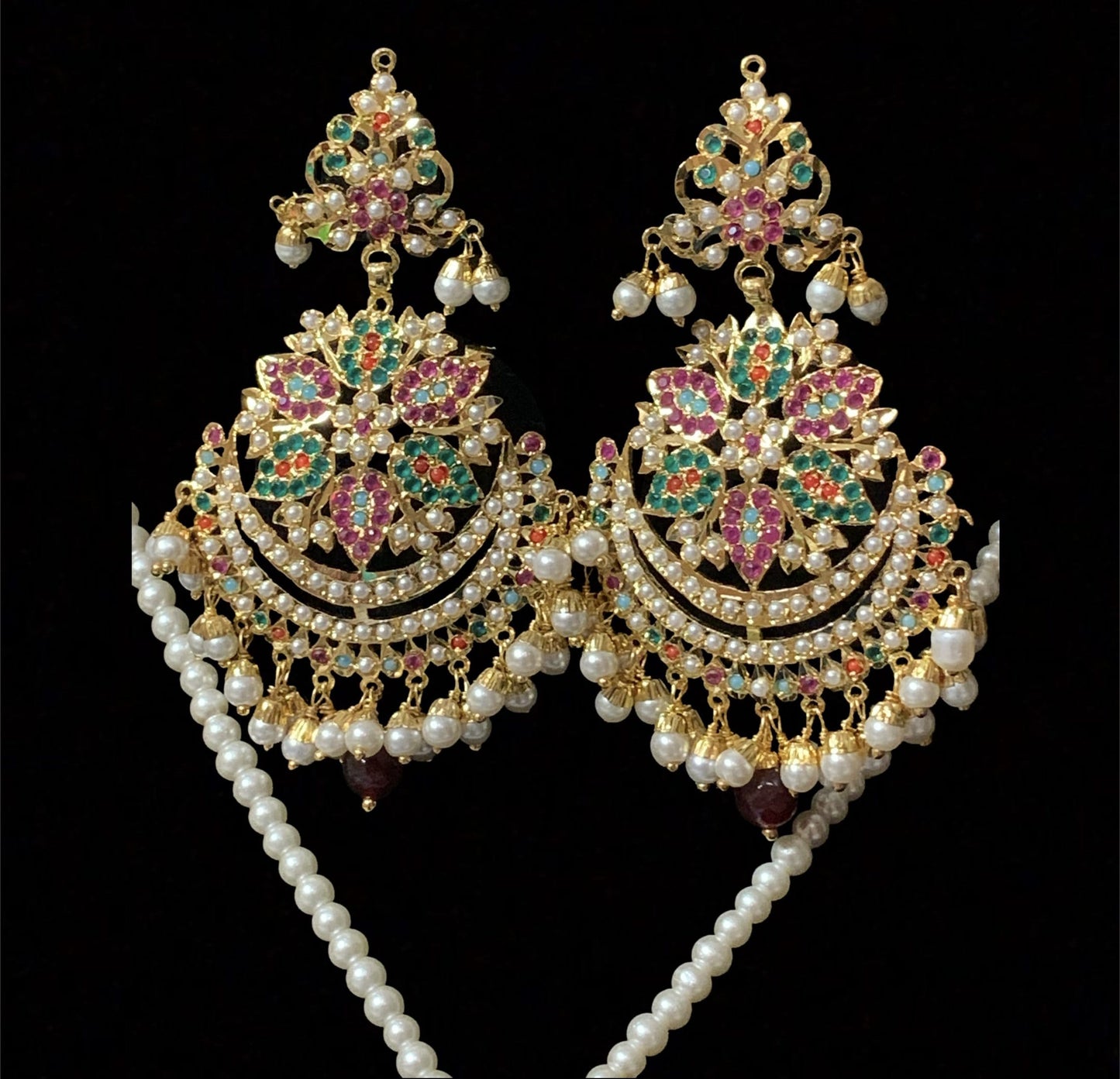 PS465 Mohini pendant set ( navratan ) ( SHIPS IN 4 WEEKS )