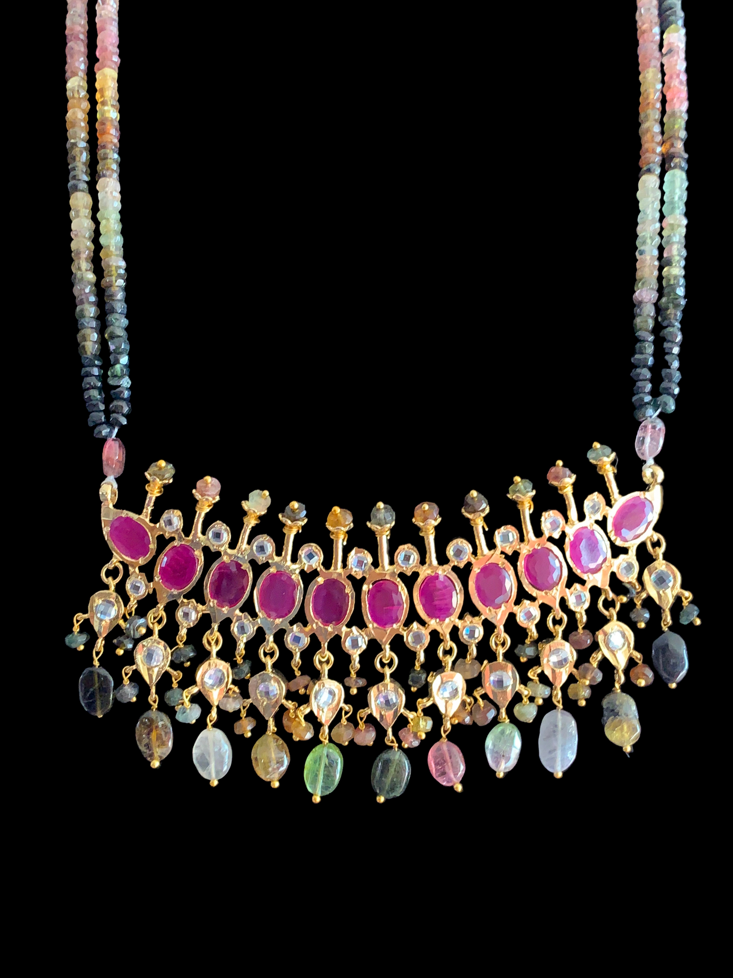 PS302 Tirmani in tourmaline beads( SHIPS IN 3 WEEKS )