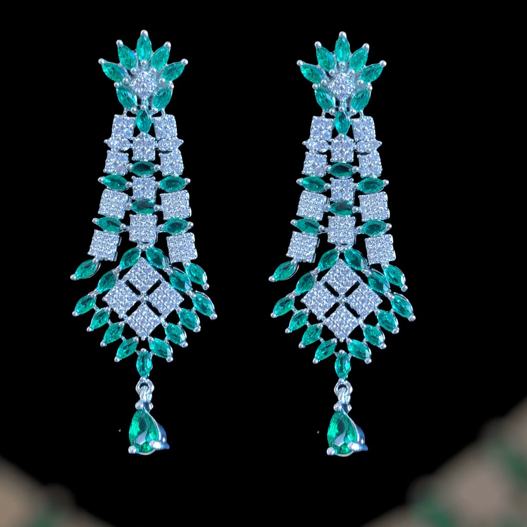 NS263 Falak cz necklace - green ( READY TO SHIP )