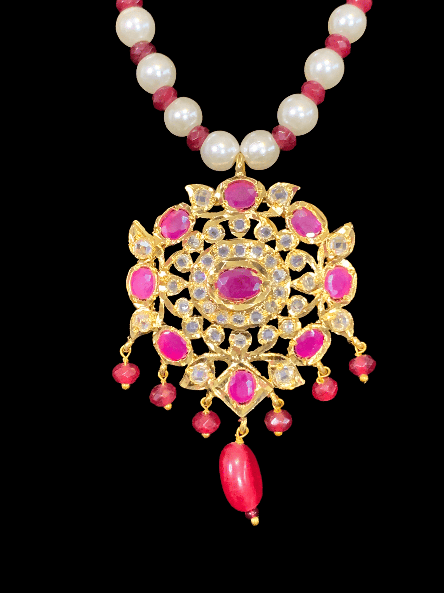 PS435 Ammara pendant set in rubies ( READY TO SHIP )