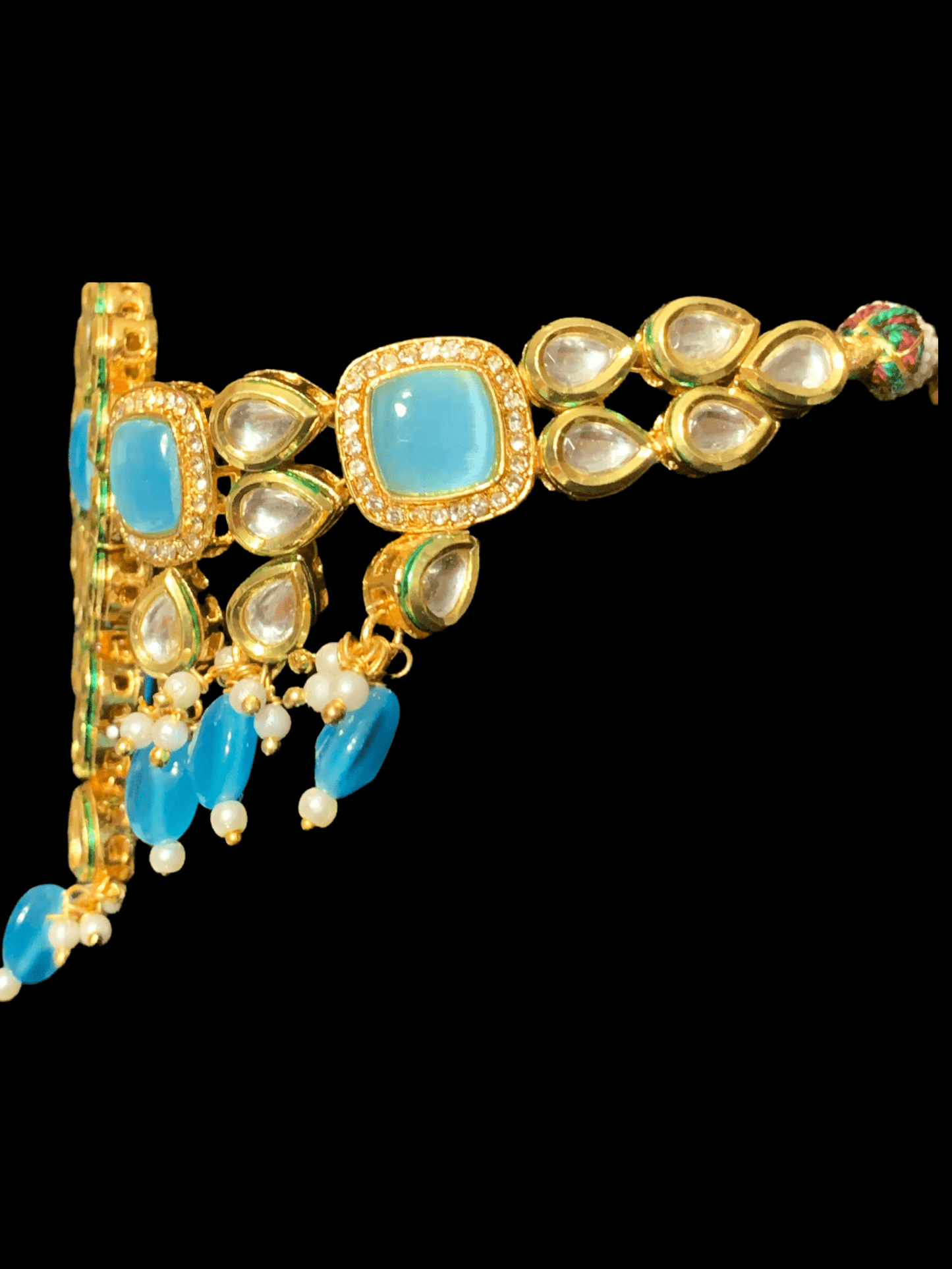 C61 Medha Kundan choker - blue ( READY TO SHIP )