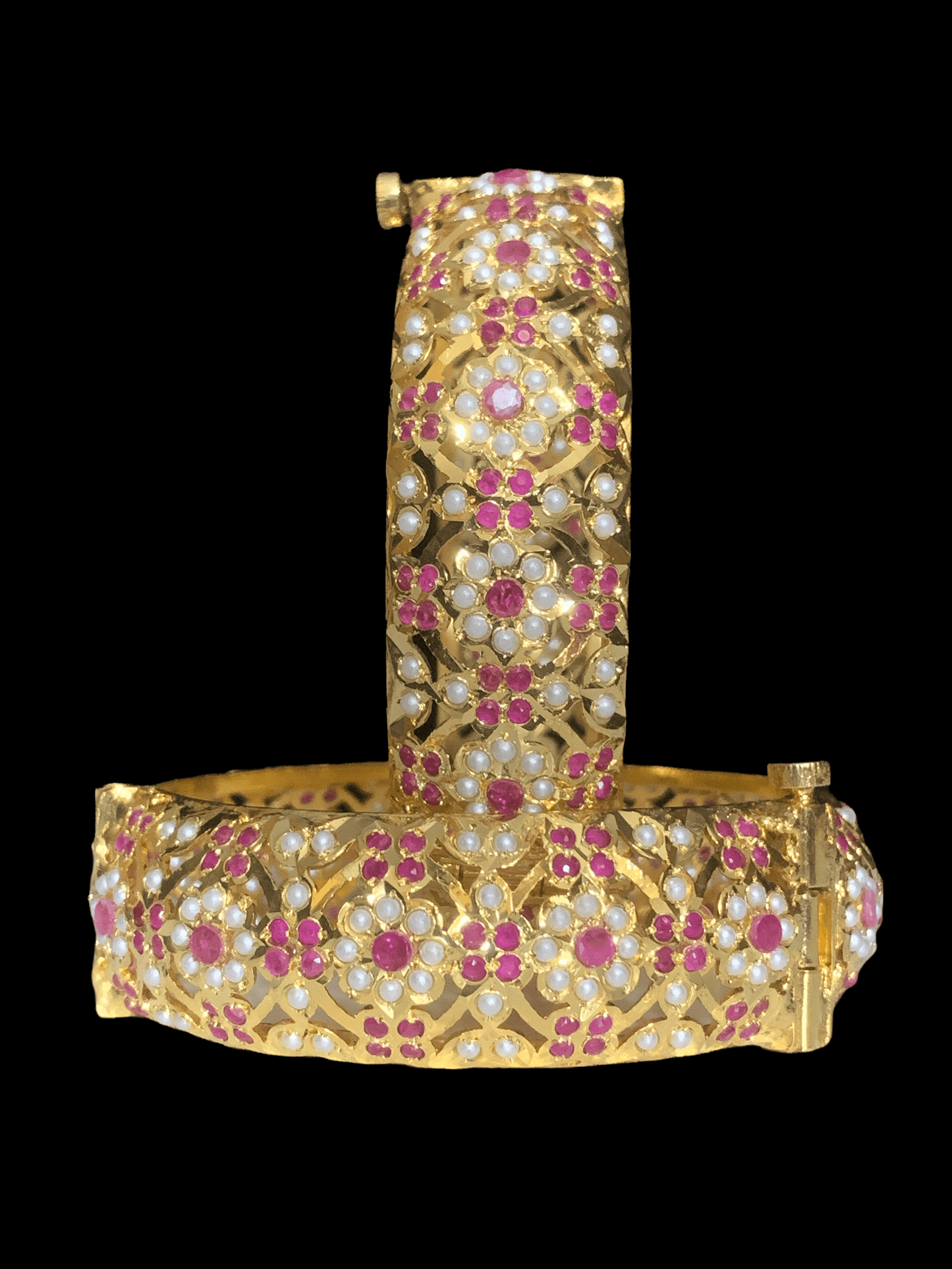 B8 Shibra bangles in ruby one pair ( READY TO SHIP )