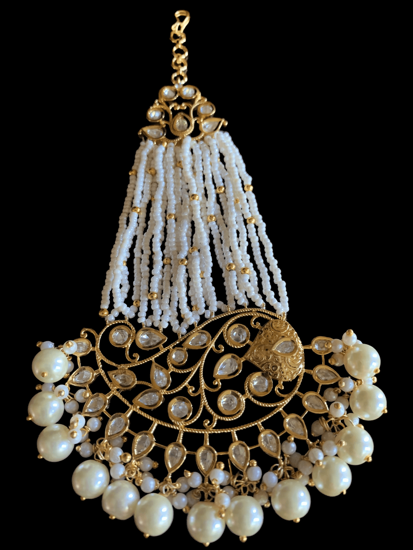 DJHR29 polki jhoomar - pearls ( READY TO SHIP )