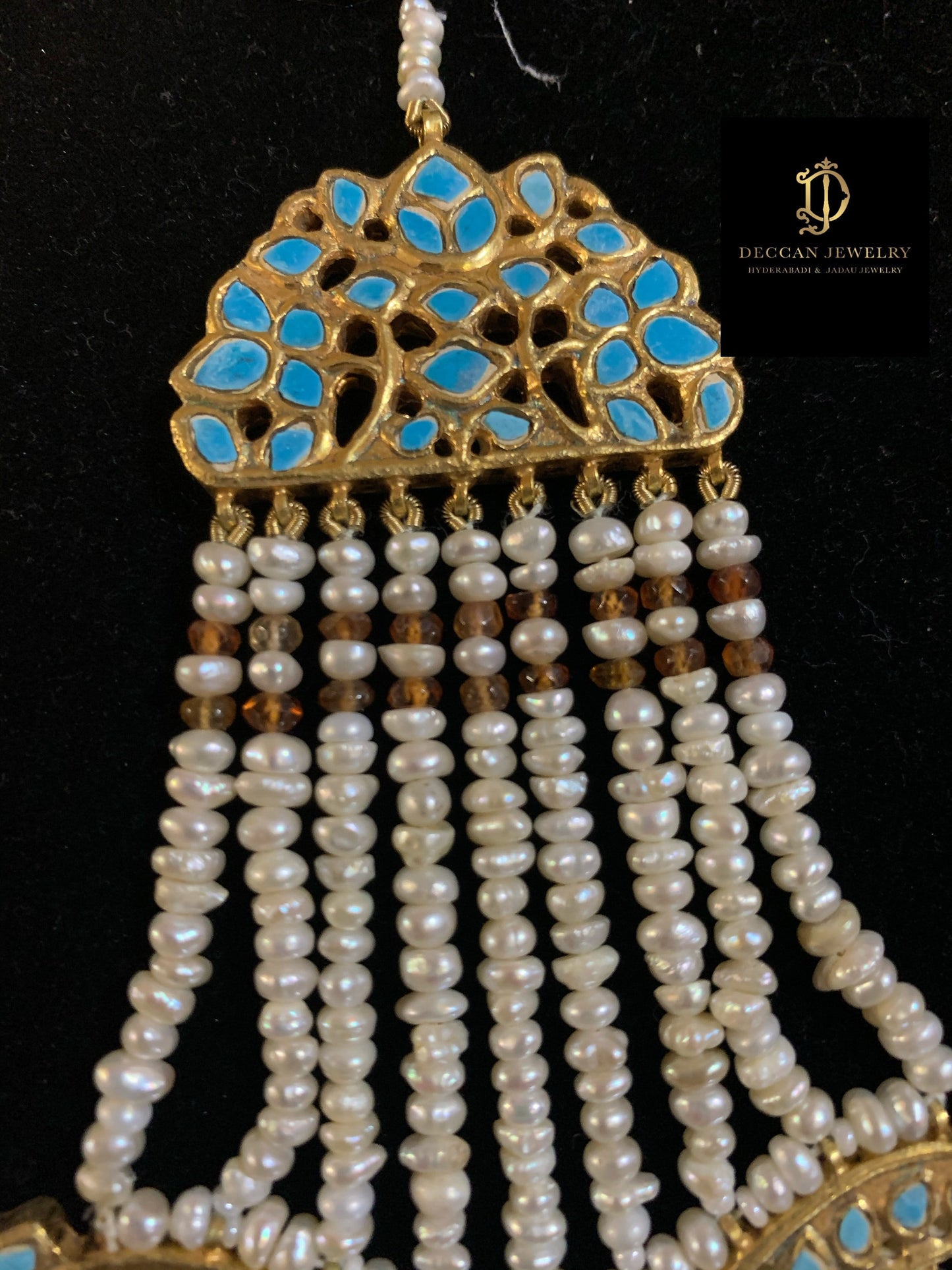 JTK1 Anuja jhoomar tika in feroza/ turquoise ( SHIPS IN 4 WEEKS )