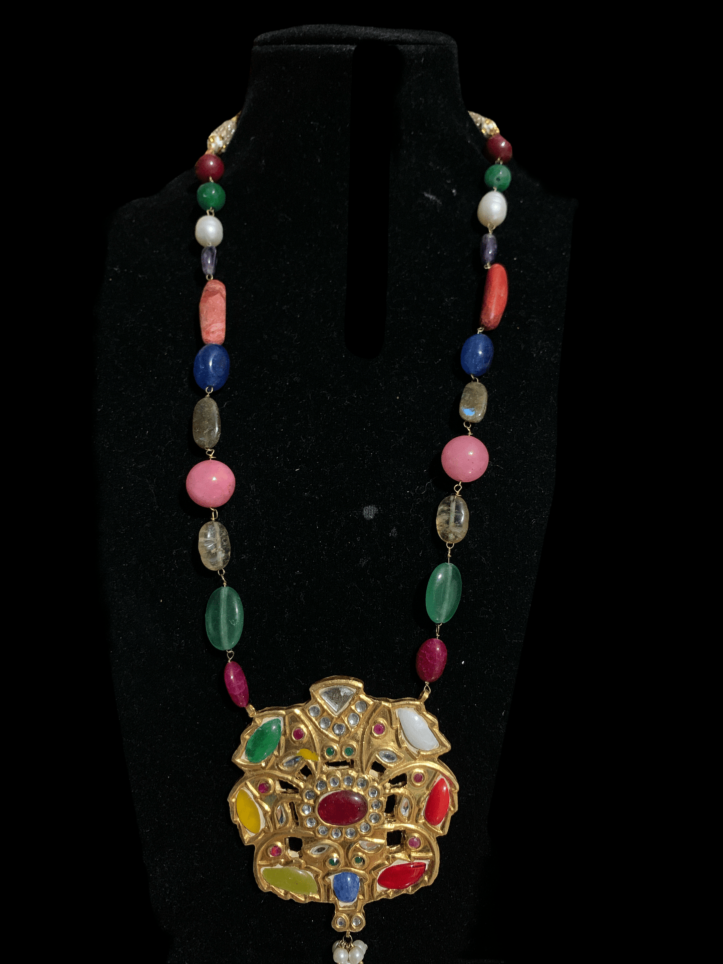 PS477 Navratan pendant set ( READY TO SHIP )
