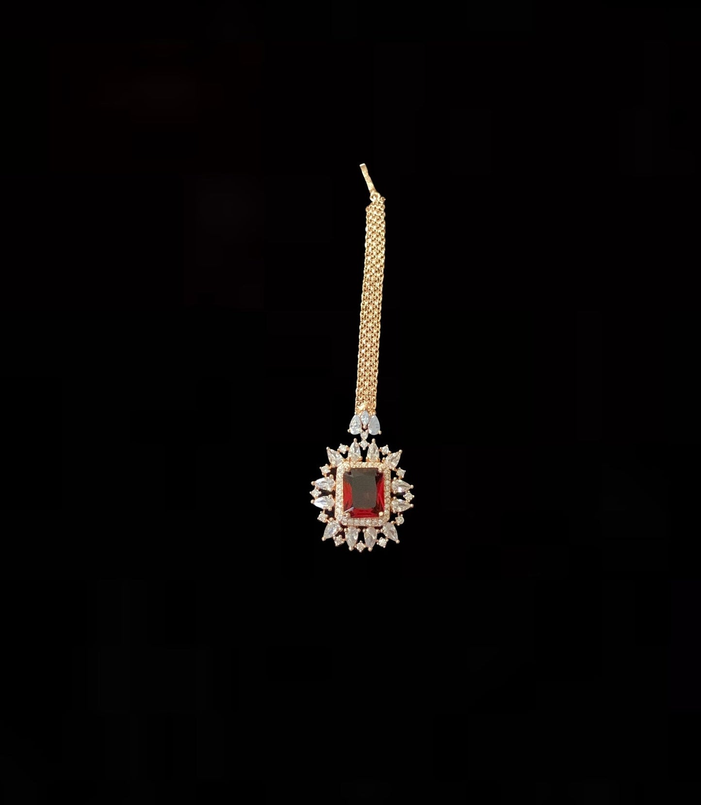 BR29 Sarah  gold plated cz set in ruby  ( READY TO SHIP )