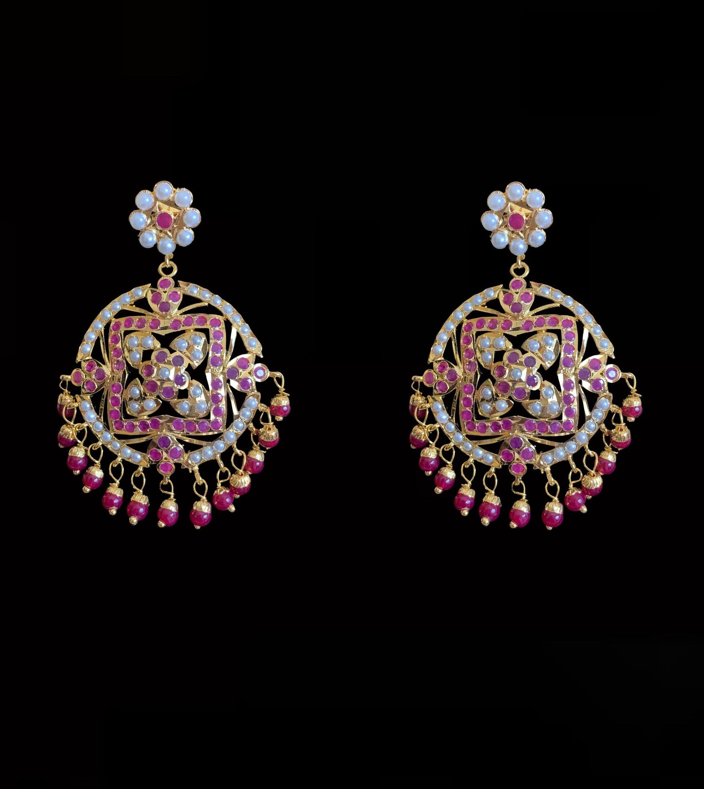 NS189 Ruchika necklace set in red ( READY TO SHIP )