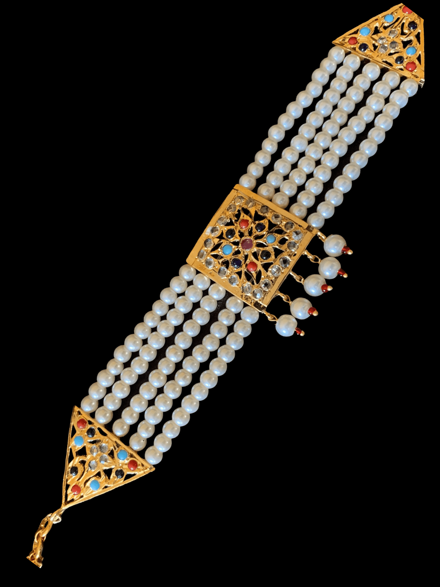 B71 Ariha pearl bracelet - navratan ( READY TO SHIP )