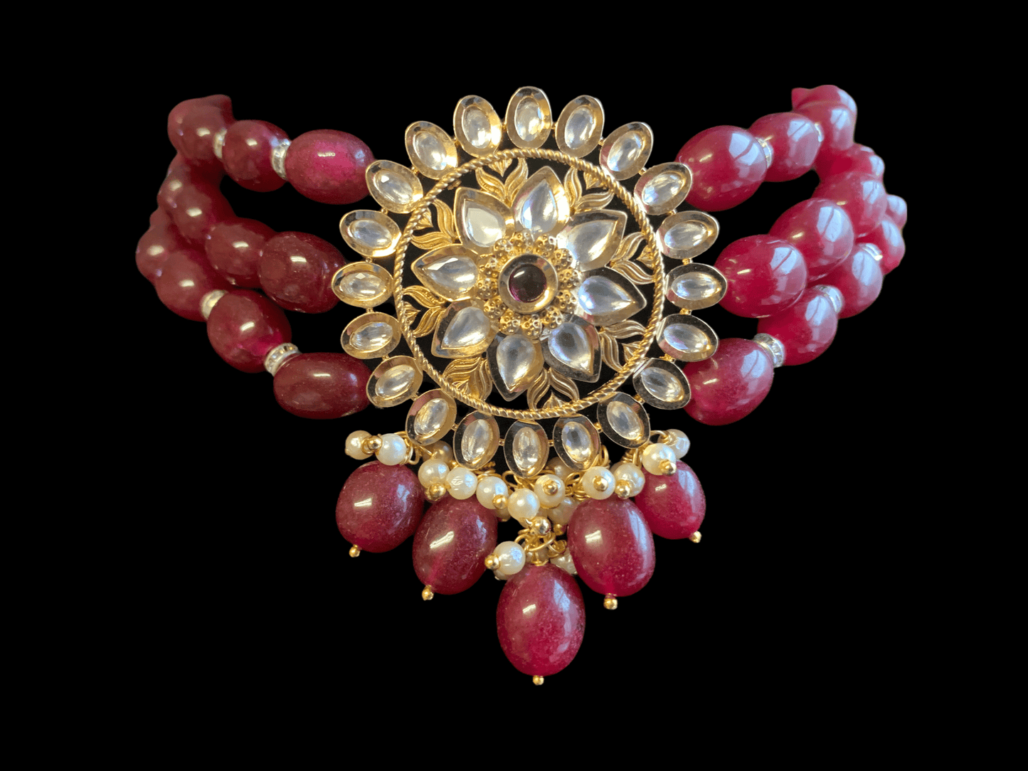 C142 Barzah polki choker( ruby ) ( READY TO SHIP)