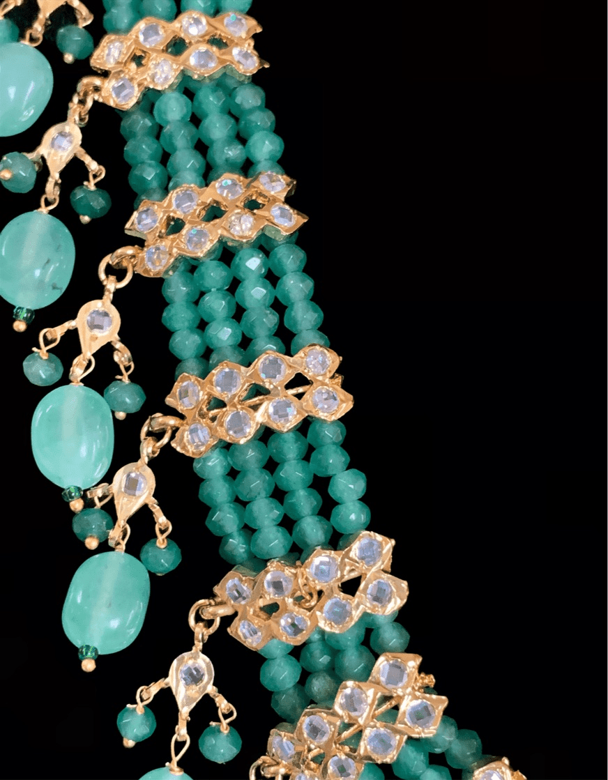 LN69 Esra multipendant necklace-light green ( READY TO SHIP )